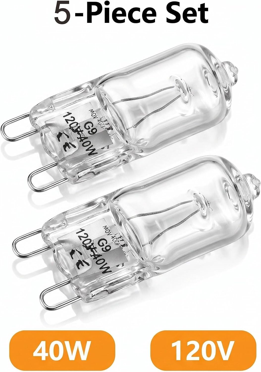 Detalle de Tellfeel WPW10571723 G9 Halogen Range Hood Bulbs, 120V 40W, 5-Pack