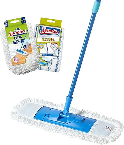 Mopa plana Spontex Extra con recambios - Microfibras ajustable