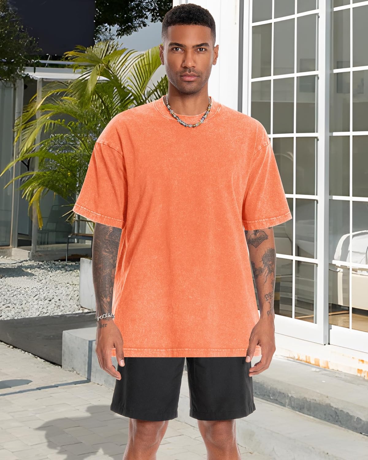Thumbnail 6 de Oversized Tshirts for Men Short Sleeve Vintage Washed Basic Loose Tees 2026