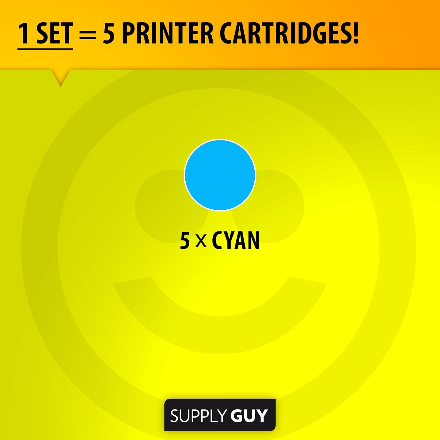 Detalle de Supply Guy 581XXL Cyan Ink Cartridges (5-Pack) for Canon Pixma — compatible with CLI-581 XXL