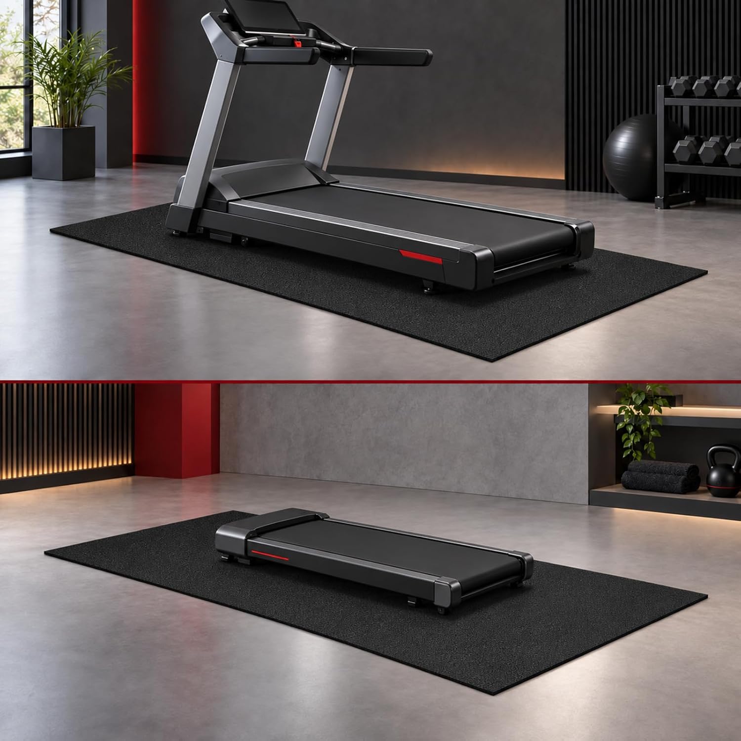 Detalle de THAILE Walking Pad Mat, Waterproof PVC Floor Protector for Fitness Equipment