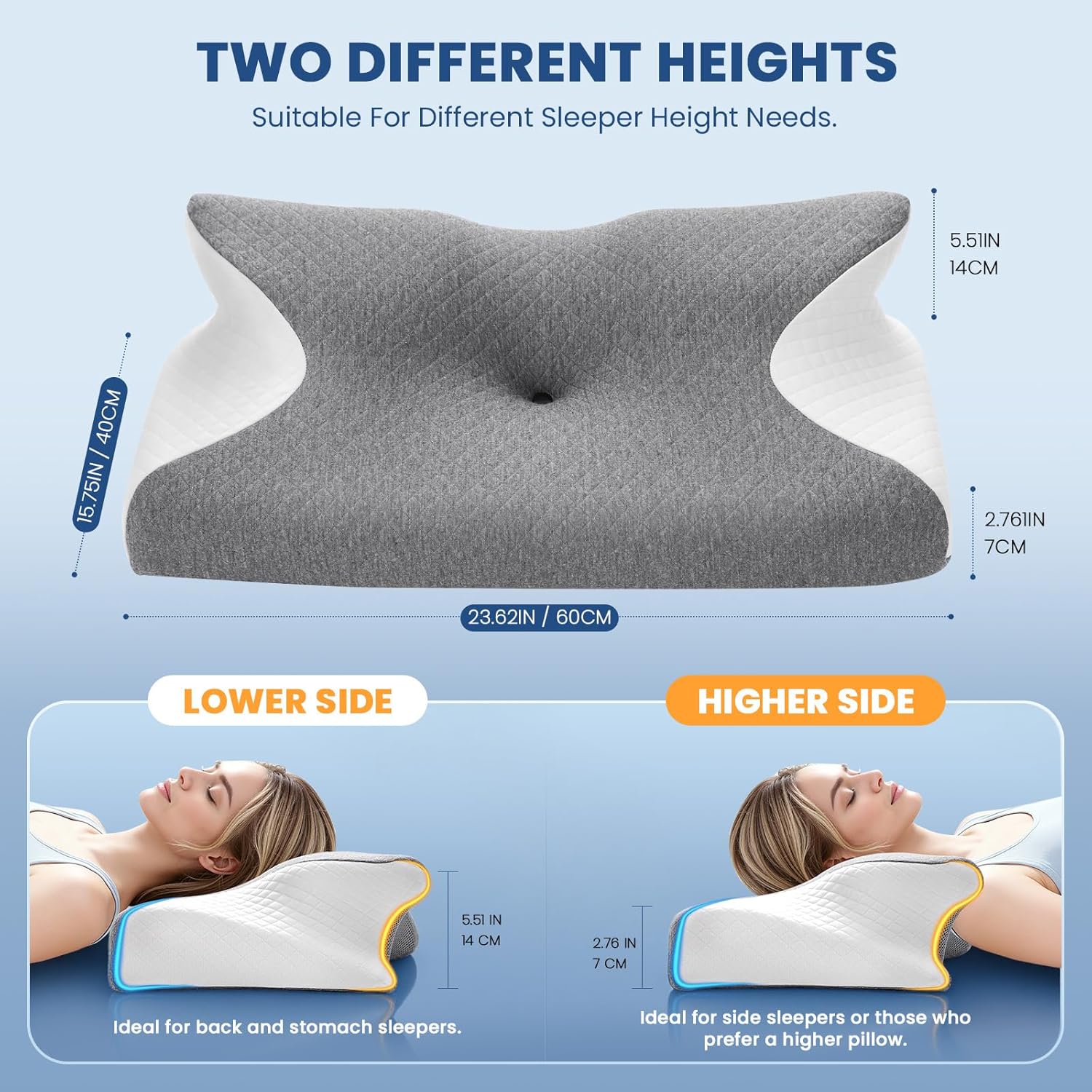 Detalle de A-Pce Cervical Memory Foam Pillow for Neck Support and Shoulder Pain