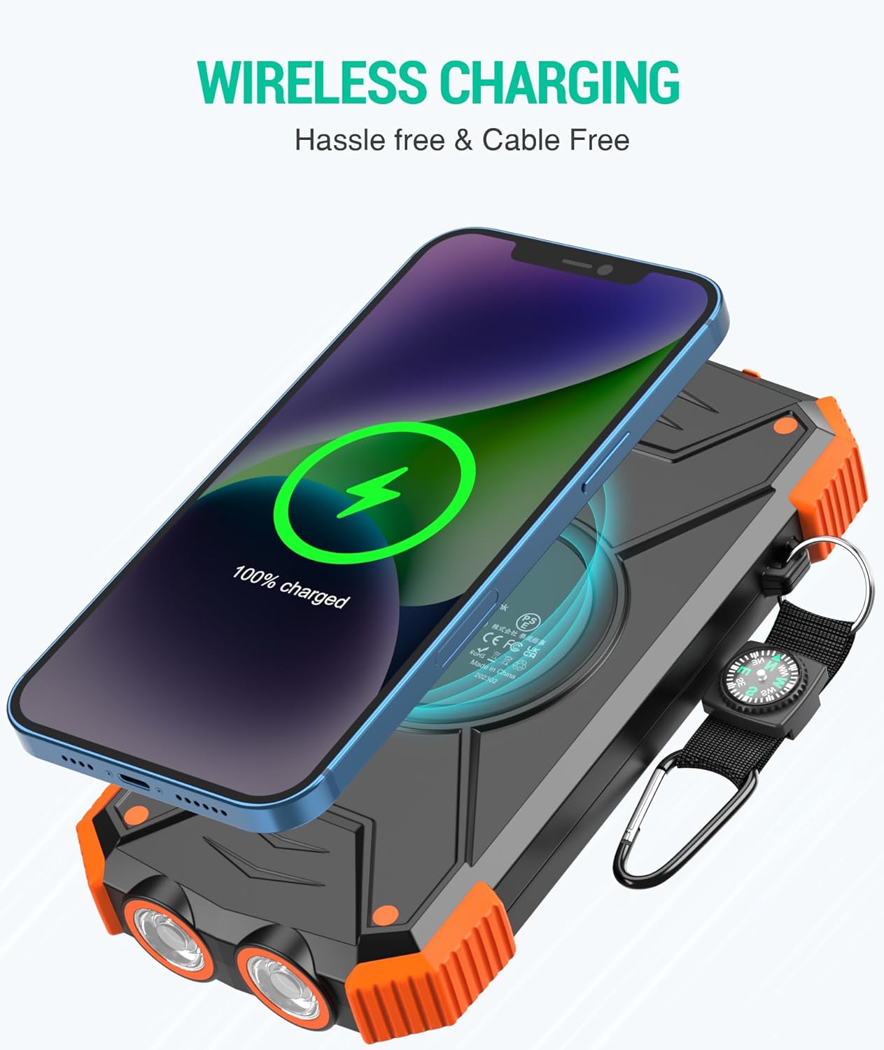Detalle 2 de BLAVOR Solar Power Bank 10,000mAh with PD 20W