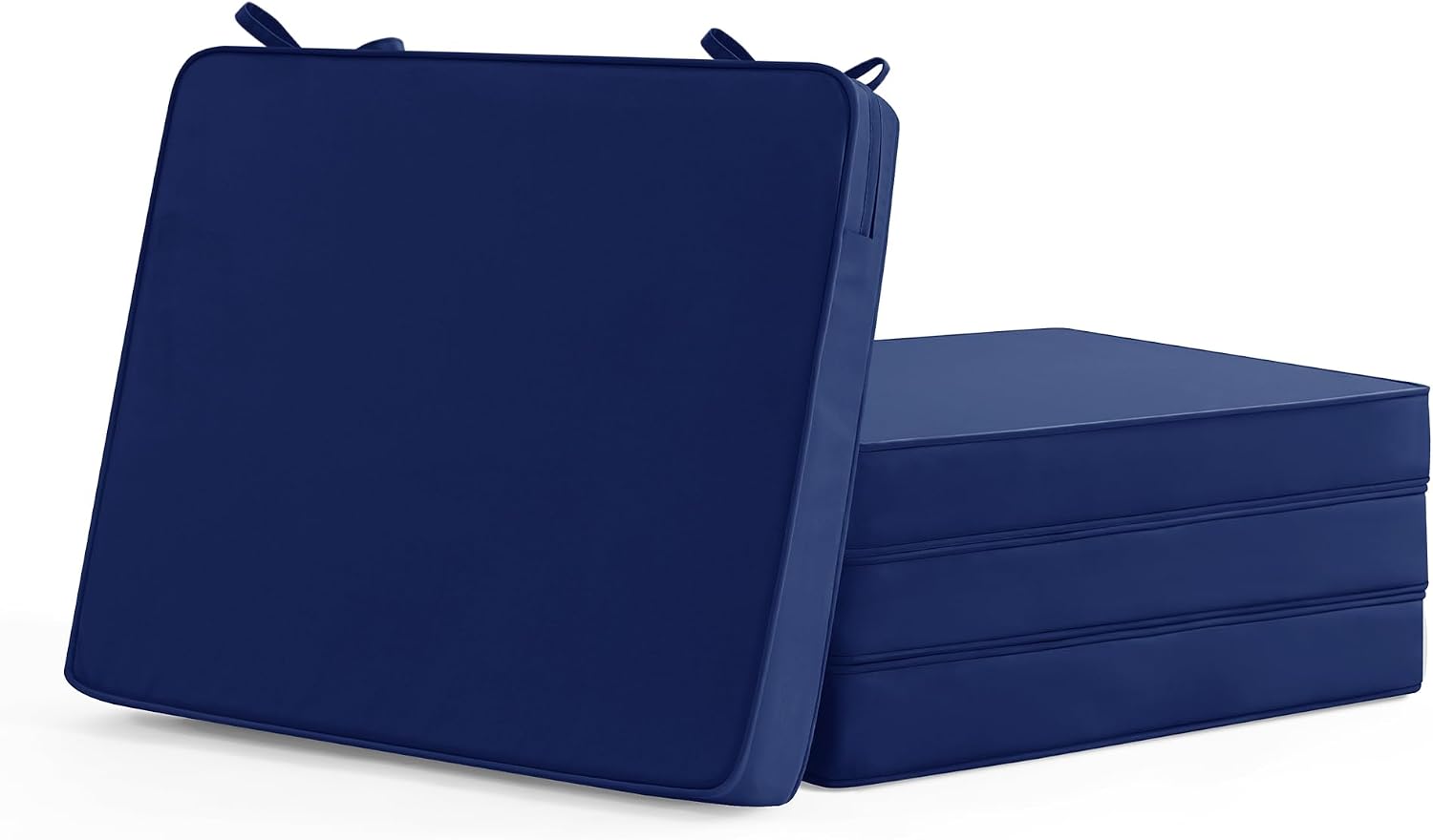 Detalle de Summsun Outdoor Chair Cushions, Set of 4, Navy, 18.5 x 16 x 2 in