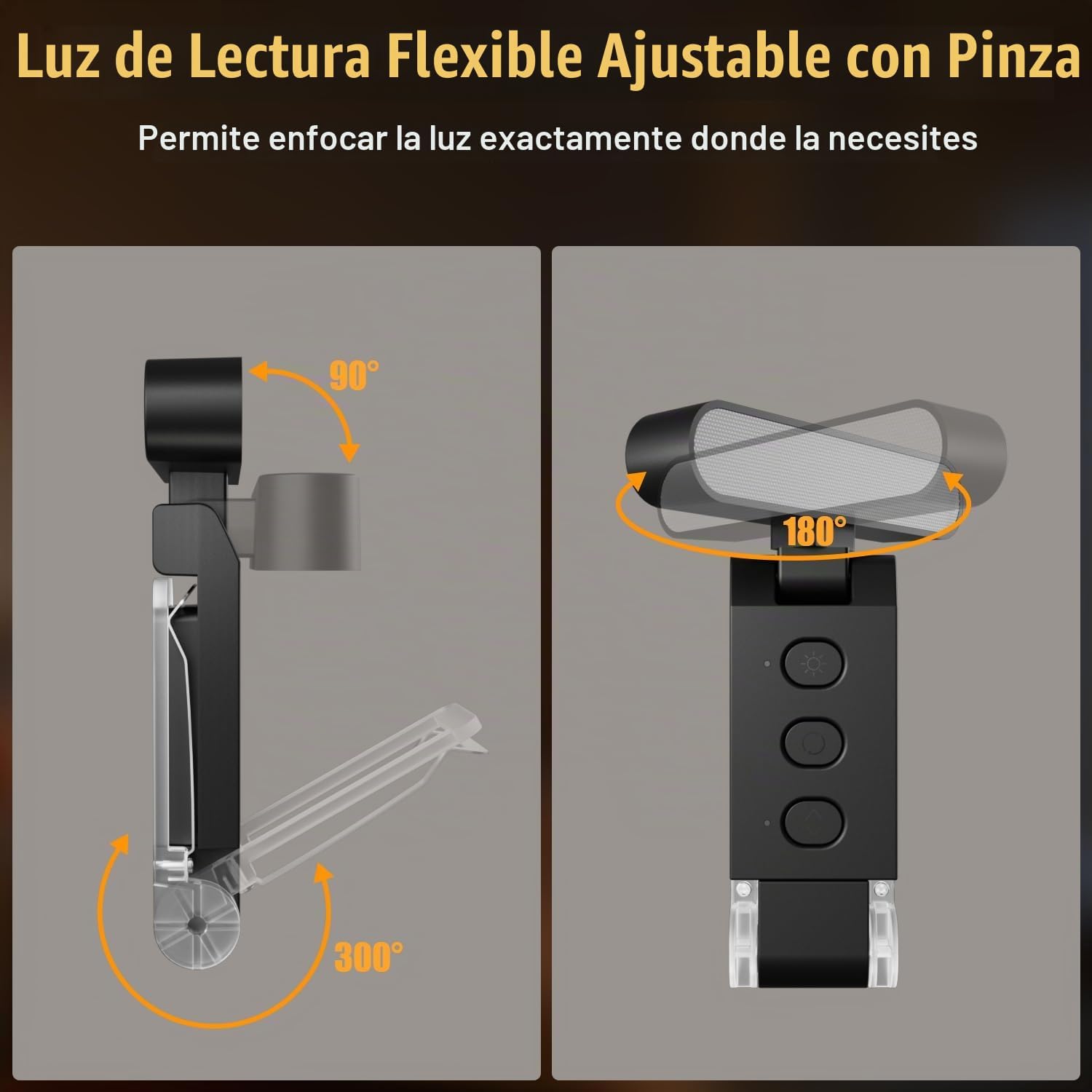 Detalle de Electight Lámpara de Lectura LED Clip: comodidad portátil con brillo ajustable