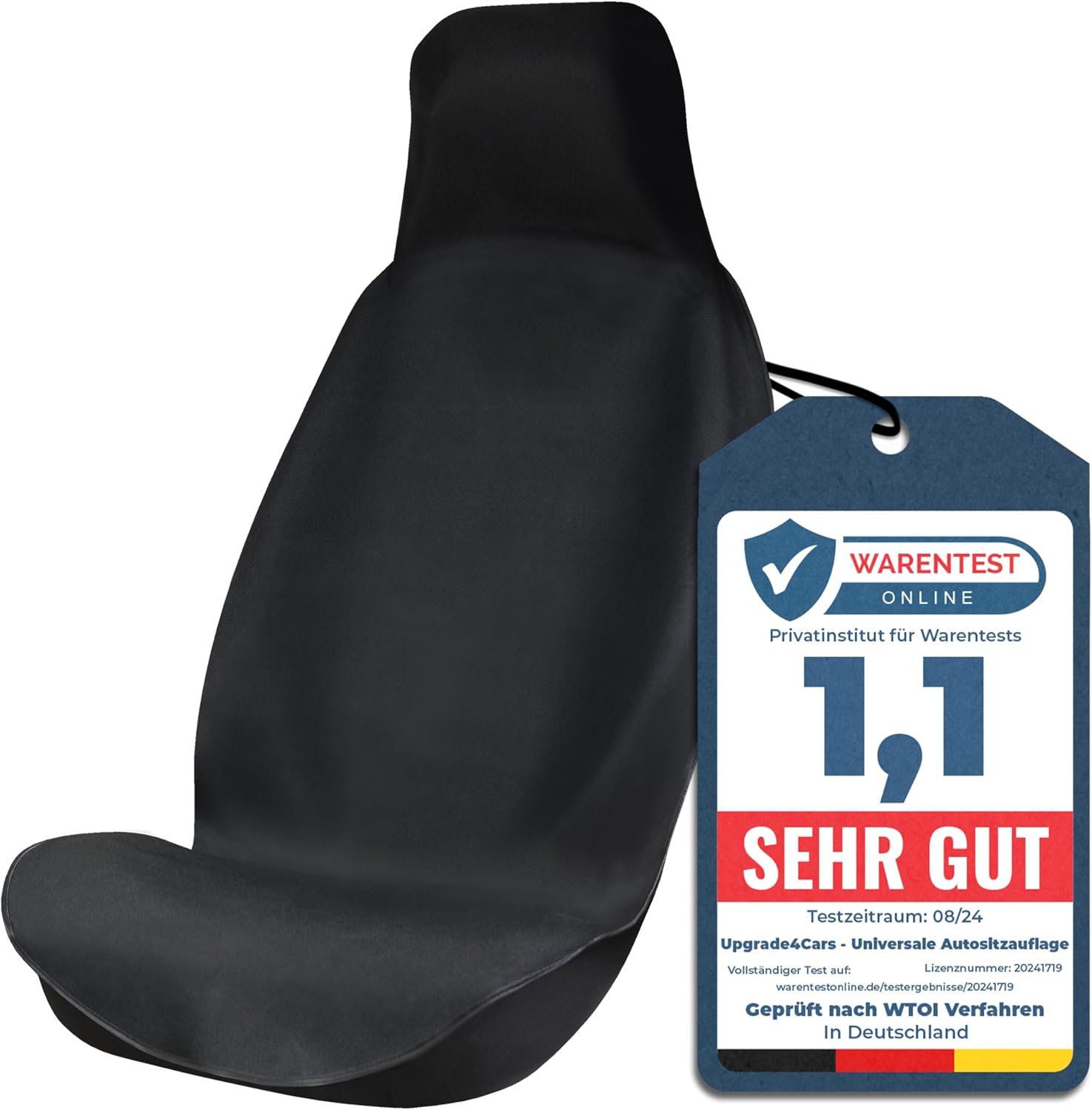 Thumbnail 6 de Upgrade4cars Frottee Autositzschoner für Vordersitze – 2er Set, Baumwolle, Grau