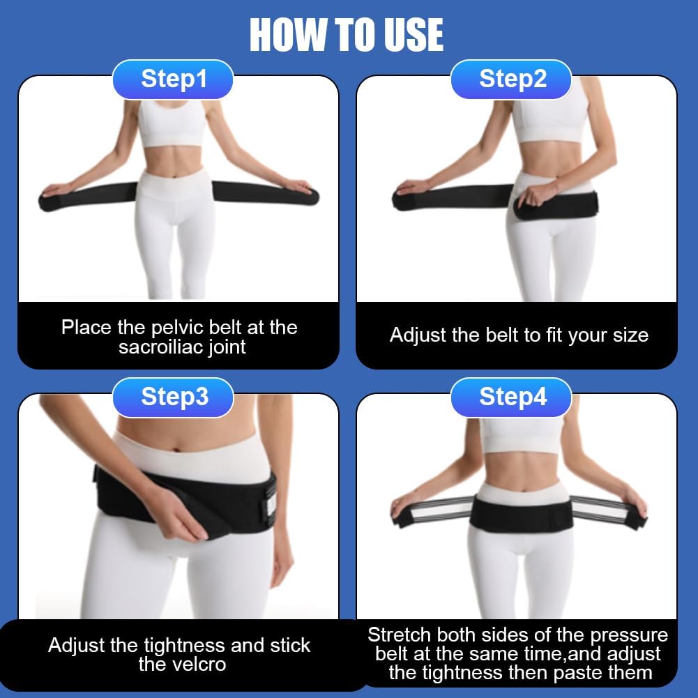 Thumbnail 5 de AOGOE cintura sacroiliaca regolabile per sciatica e mal di schiena, supporto elastico con velcro