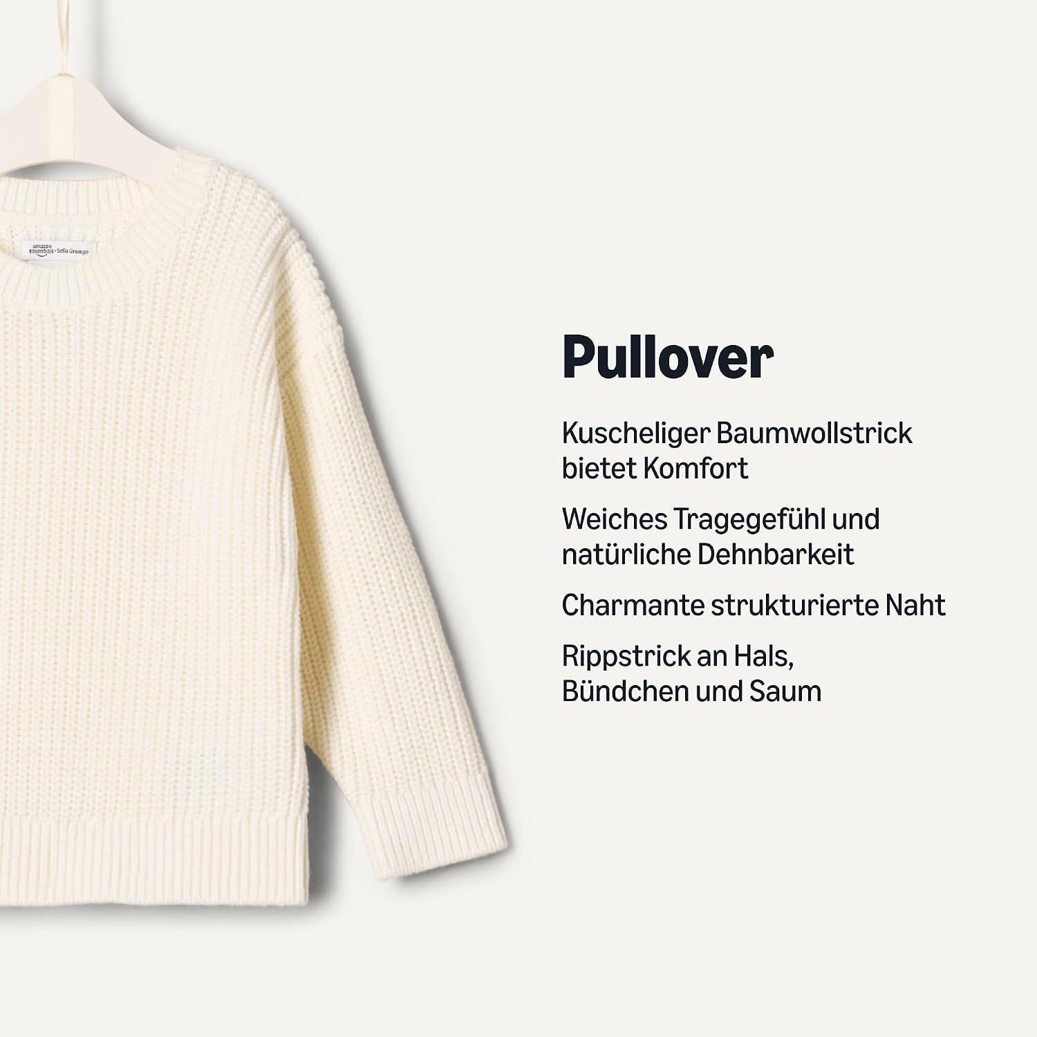 Detalle de Amazon Essentials x Sofia Grainge Unisex Baby- und Kinder-Pullover