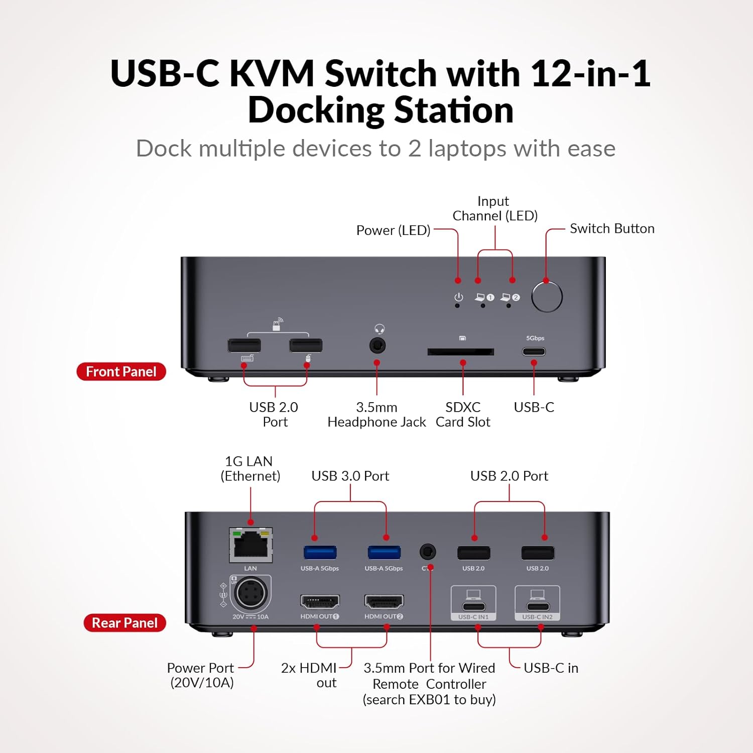 Thumbnail 1 de AV Access KVM Switch Dock 4K, 60W PD