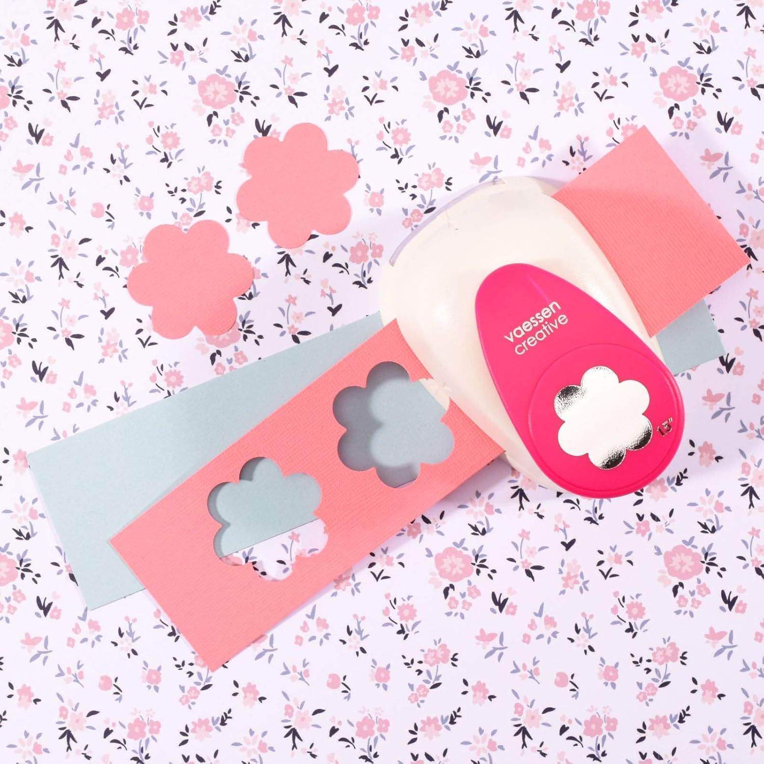 Detalle 2 de Vaessen Creative Perforatrice de Papier – Taille L, motif Fleur
