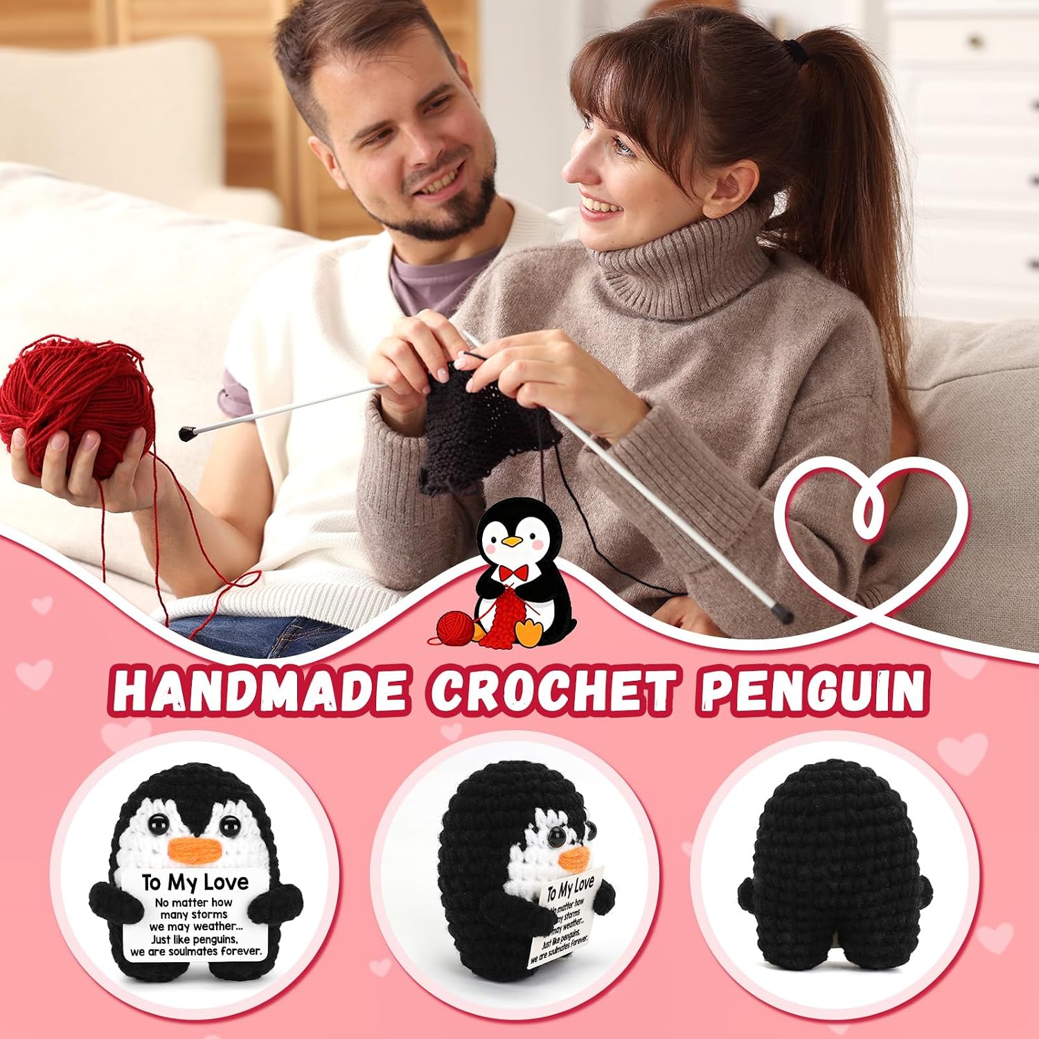 Thumbnail 6 de Handmade Crochet Penguin 2.9 in
