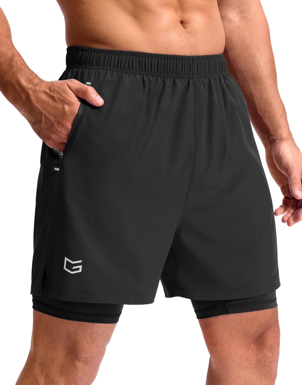 Detalle de G Gradual Men's Running Shorts 2-in-1