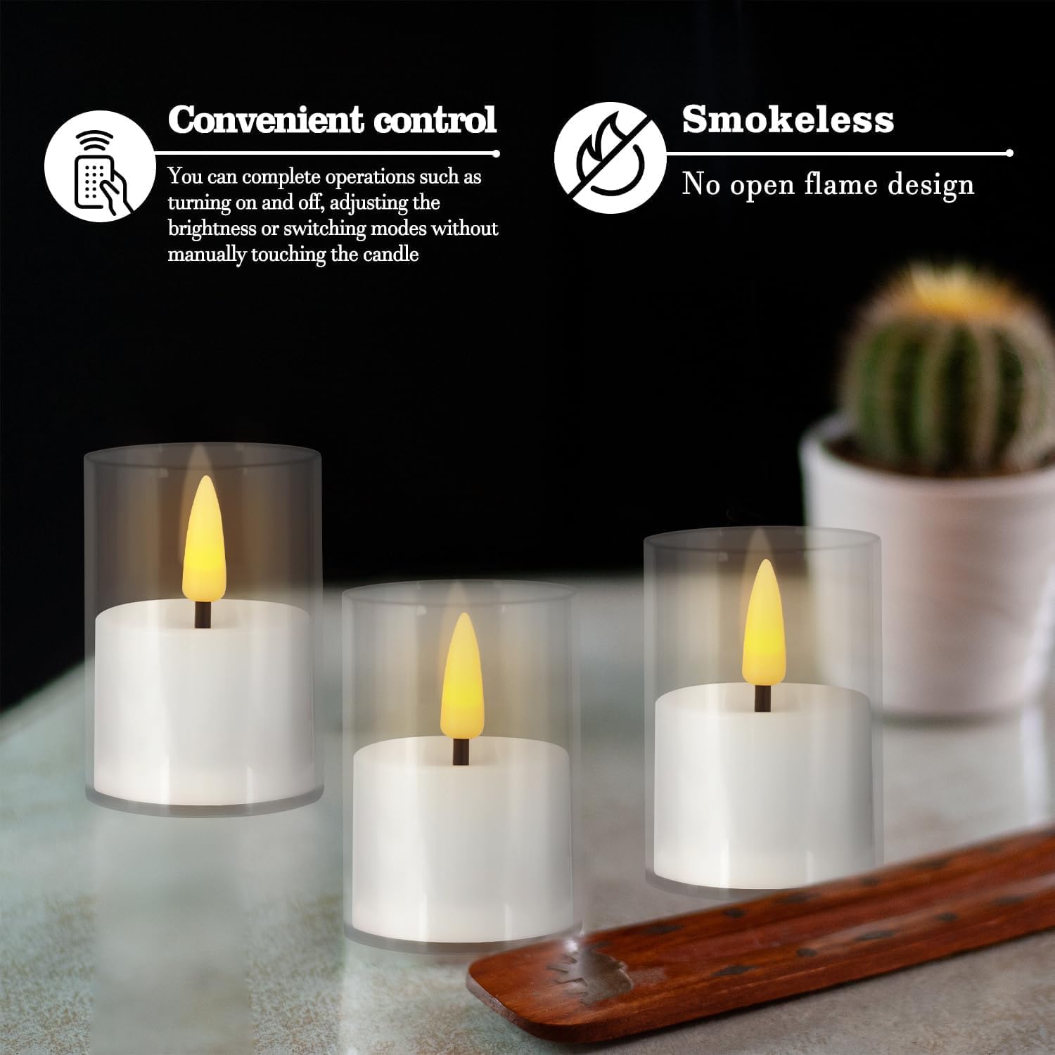 Thumbnail 5 de TLNFHRPI RTY1023 Flameless LED Candles, 12-Pack in Ivory with Timer and Remote