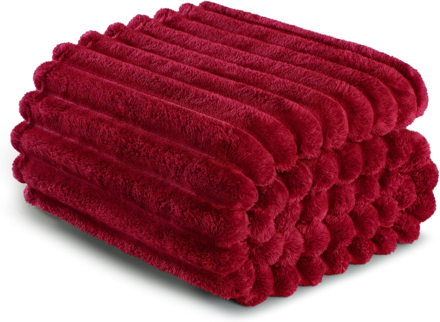 Thumbnail 5 de Exclusivo Mezcla King Size Flannel Fleece Blanket in Deep Red