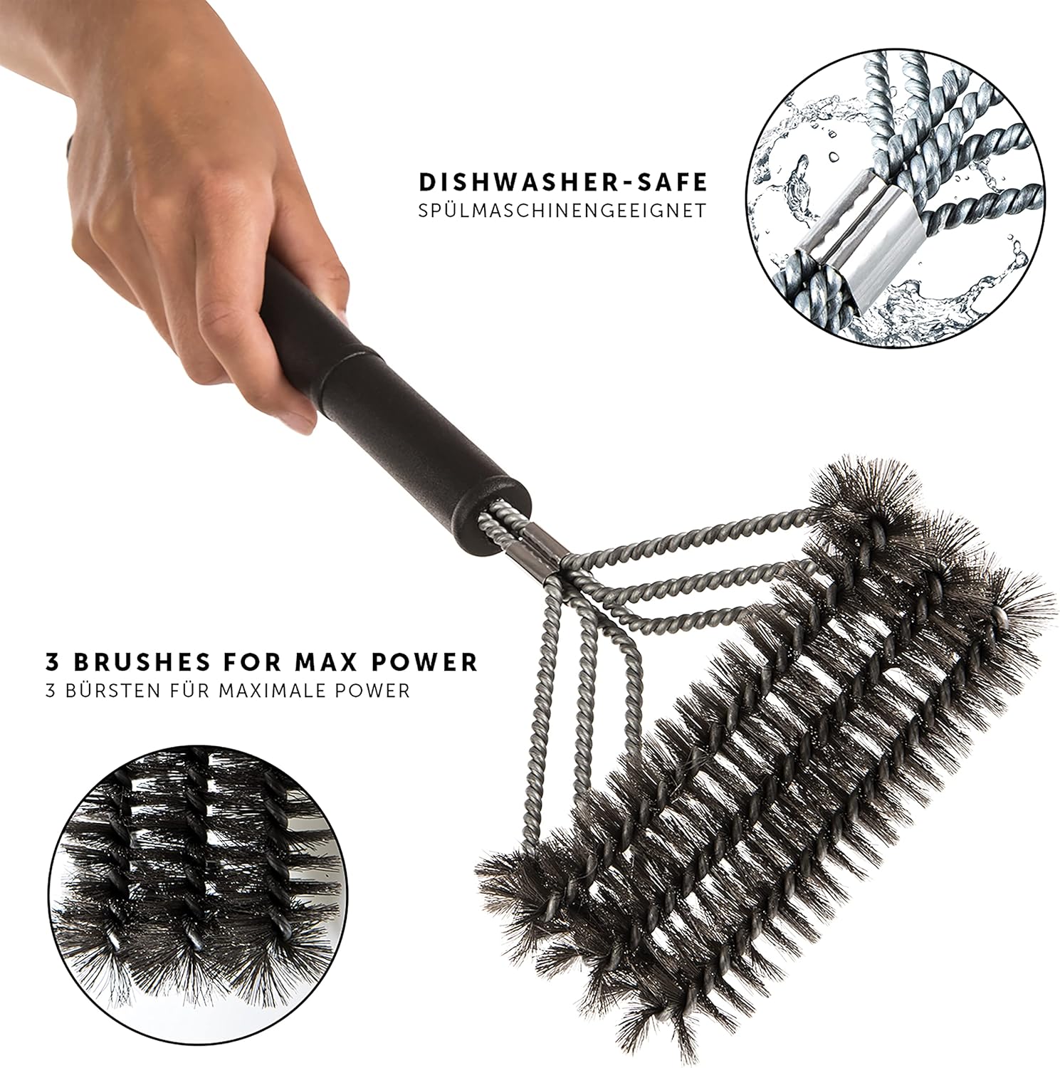 Thumbnail 2 de Blumtal Spazzola Barbecue Pulisci Griglia 3 in 1 – Spazzola in Acciaio Inox lavabile in lavastoviglie