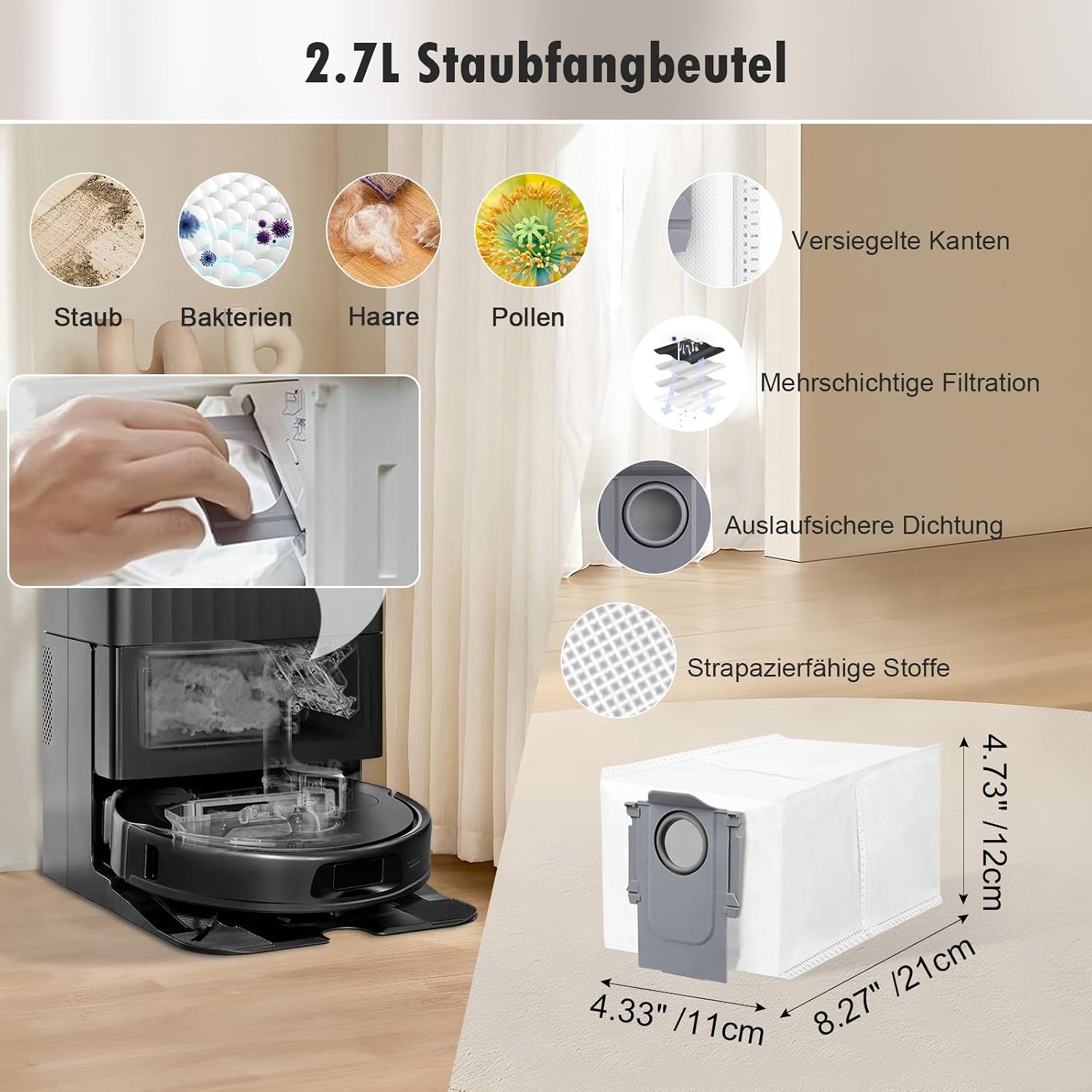 Detalle 2 de Fenkabs accessoireset voor Roborock Qrevo S/Qrevo Pro/Qrevo MaxV, 26-delig