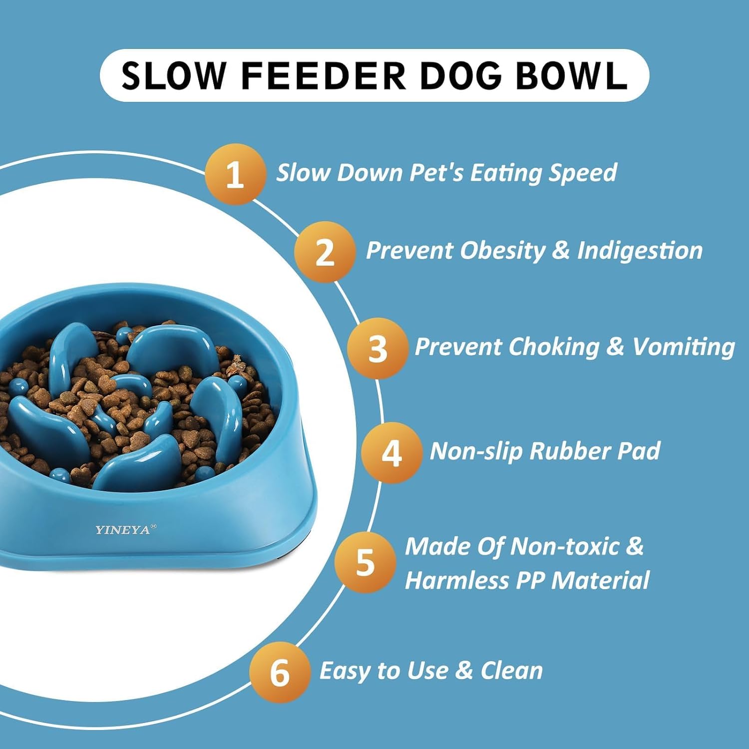 Thumbnail 1 de YINEYA Slow Feeder Dog Bowls: Large Breed Maze Design for Healthier, Slower Eaters