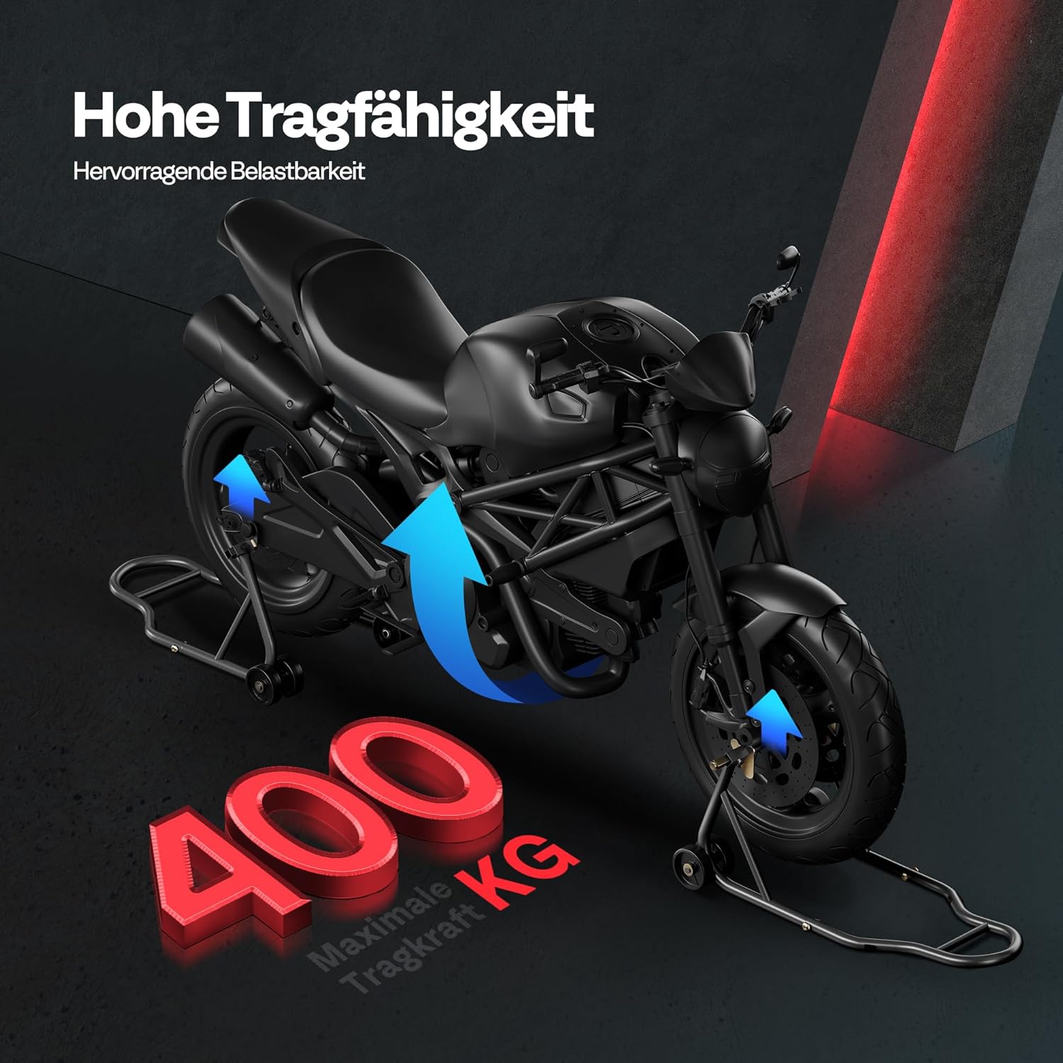 Thumbnail 4 de SPECSTAR Robuster Motorrad-Hinterradheber bis 400 kg (Universal, verstellbar, Paddock-Ständer-Combo)