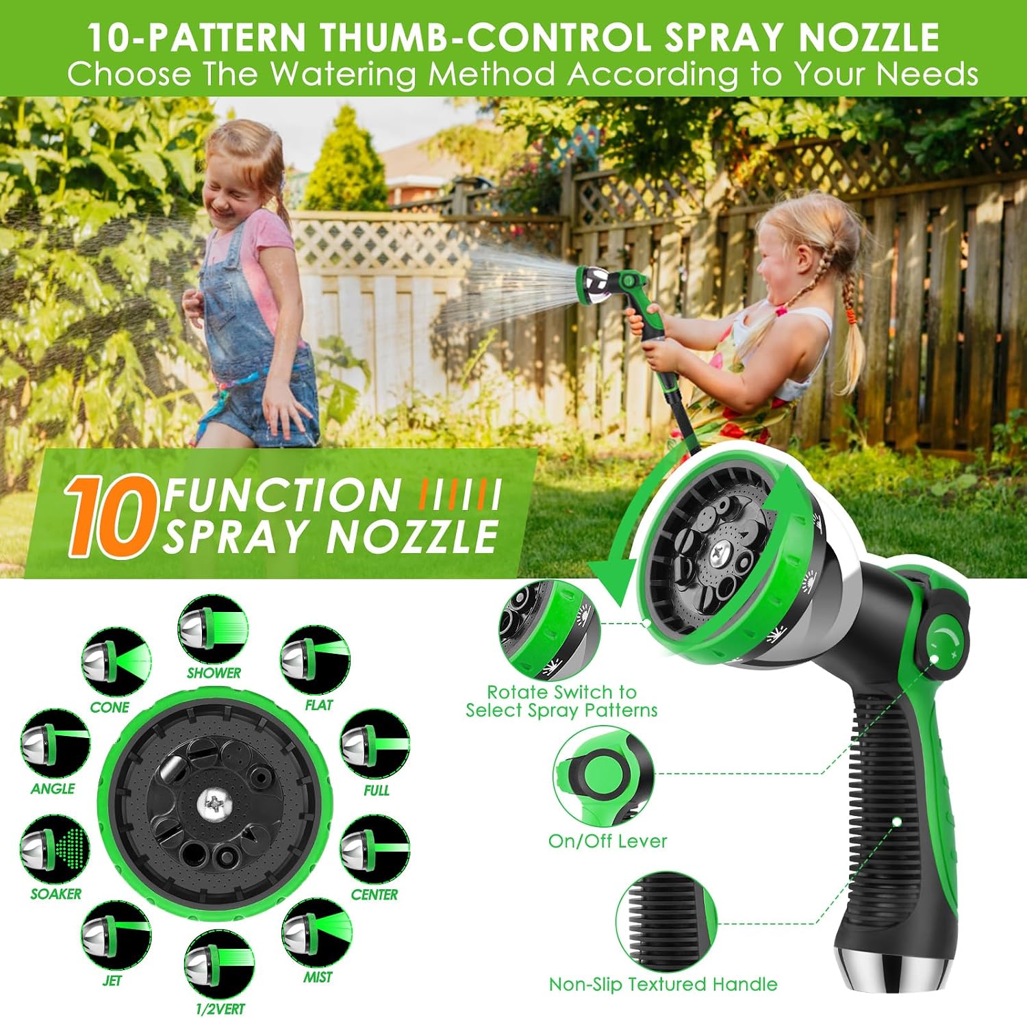 Detalle de HORTICORA Garden Hose 100 ft: ultra-light, non-expandable with 360° anti-kink design