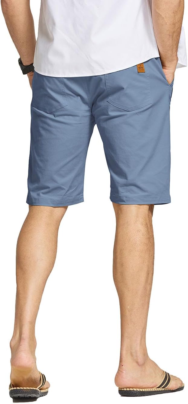 Detalle de JustSun Kurze Hose Herren – Baumwolle, elastischer Bund und Tunnelzug