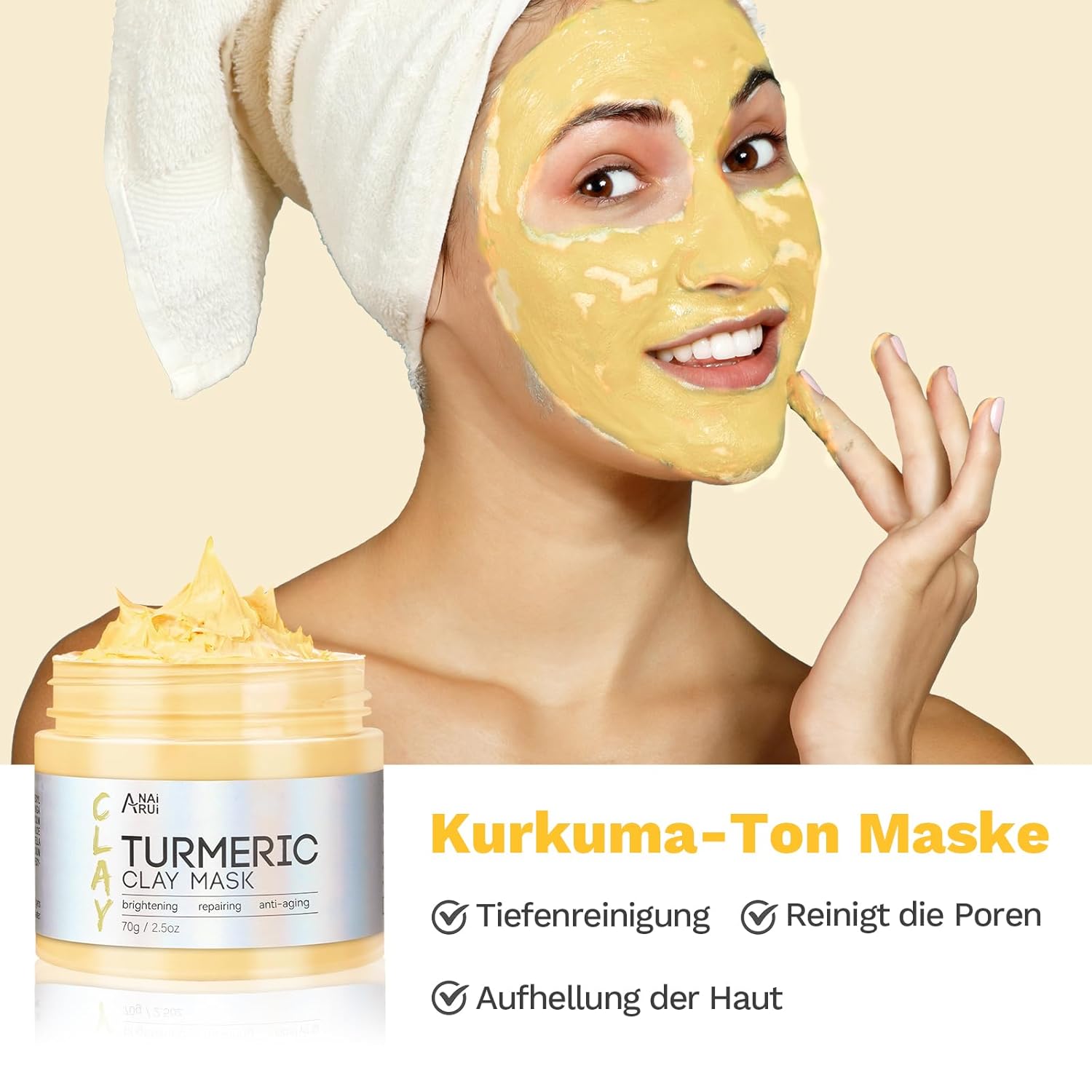 Thumbnail 2 de ANAiRUi Kurkuma Gesichtsmaske – Tonerde & Grüner Tee