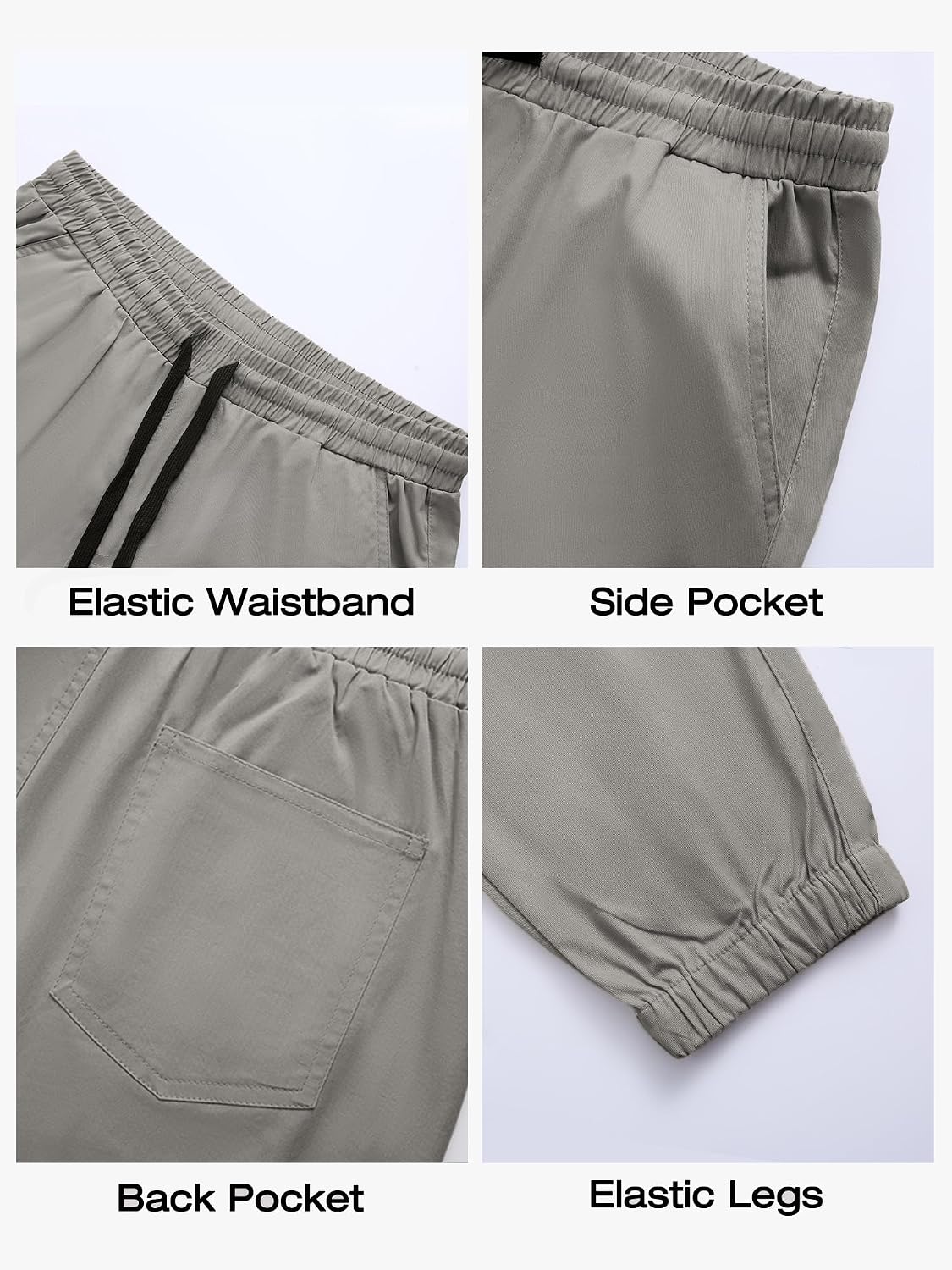Detalle de HOTake Men's Chino Jogger Pants, Tapered Fit