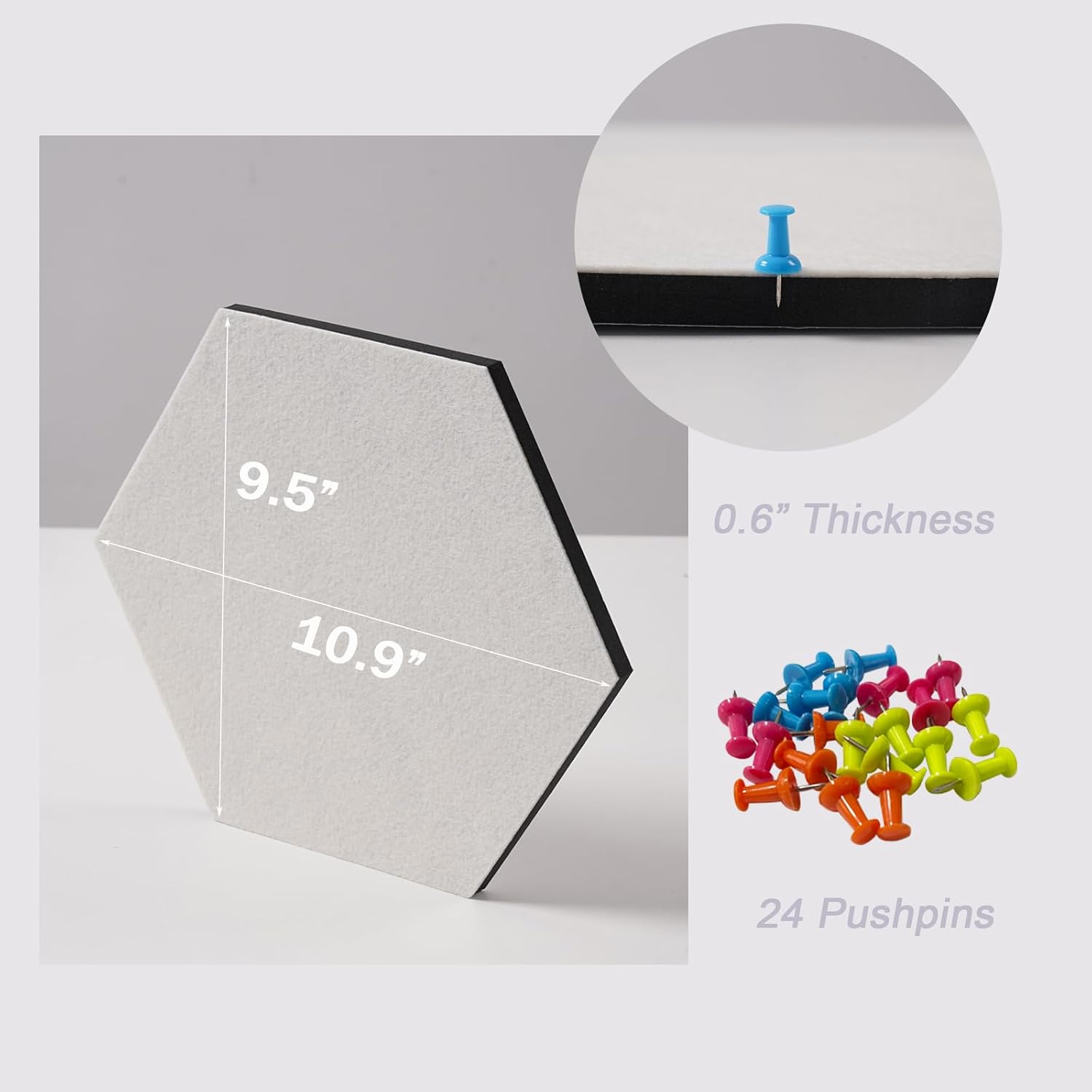 Detalle 2 de LAJAR Felt Bulletin Board Tiles, 8-Piece Set