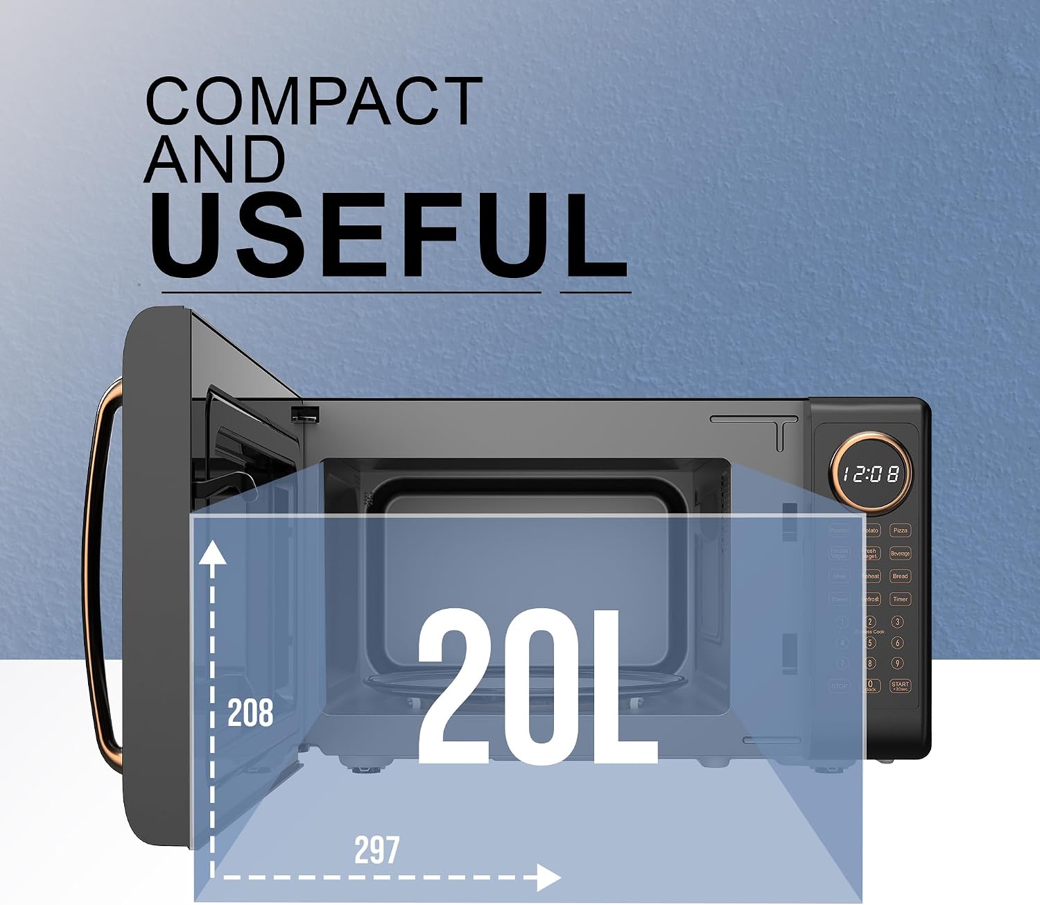 Detalle 2 de Belaco 20L microwave, 800W, digital display