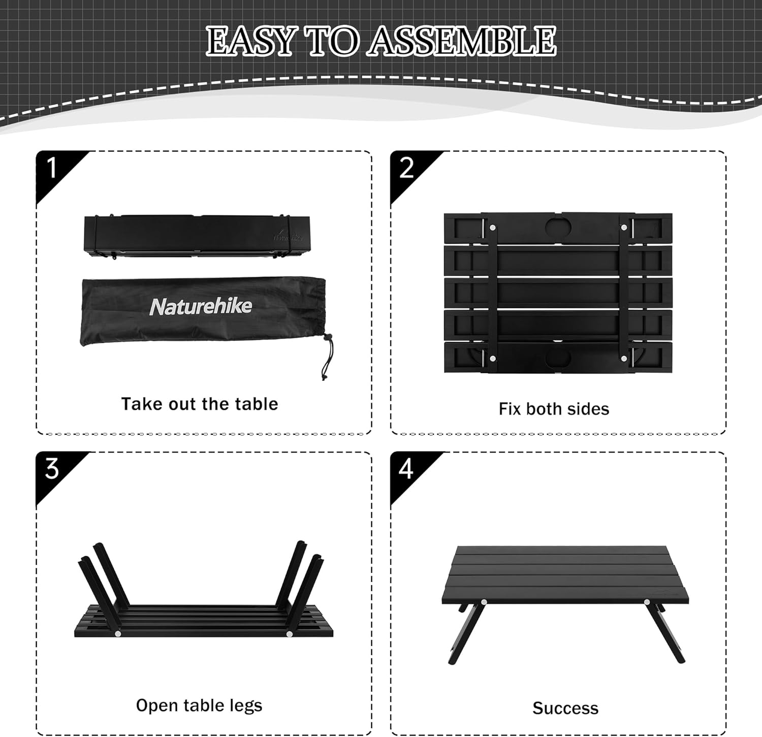Thumbnail 4 de Naturehike Campingtisch Klapptisch 570 g – ultraleichter Aluminium Tisch für Camping, Wandern und Garten