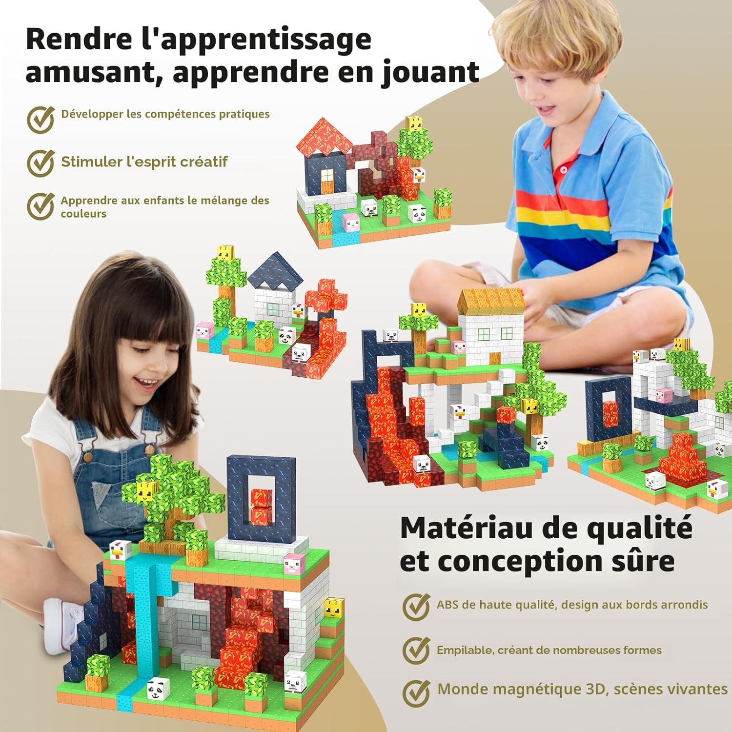 Thumbnail 5 de Blocs de construction magnétiques 150 pièces