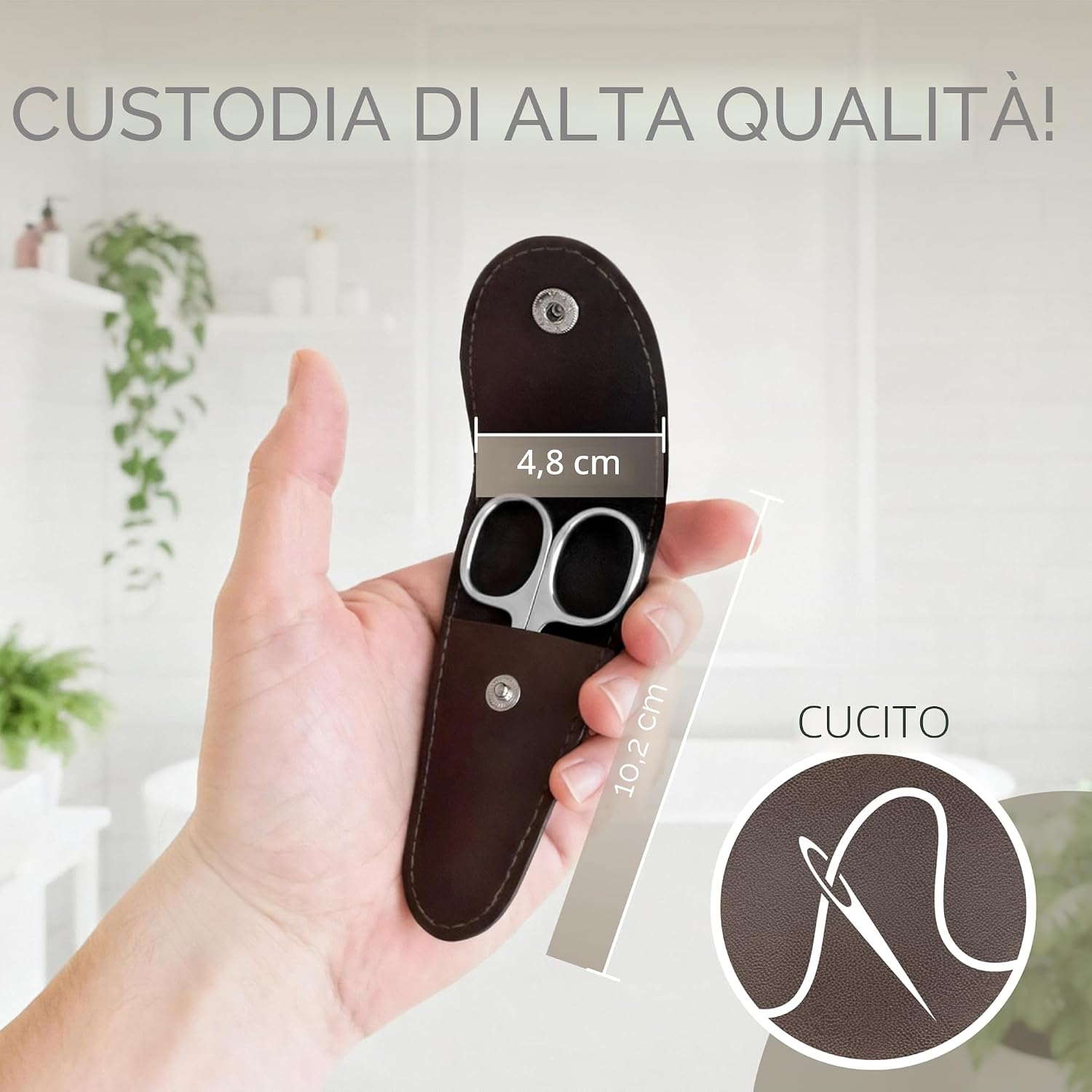 Detalle de marQus Forbici per unghie Solingen/Germania - Extra affilate con taglio curvo e custodia in similpelle