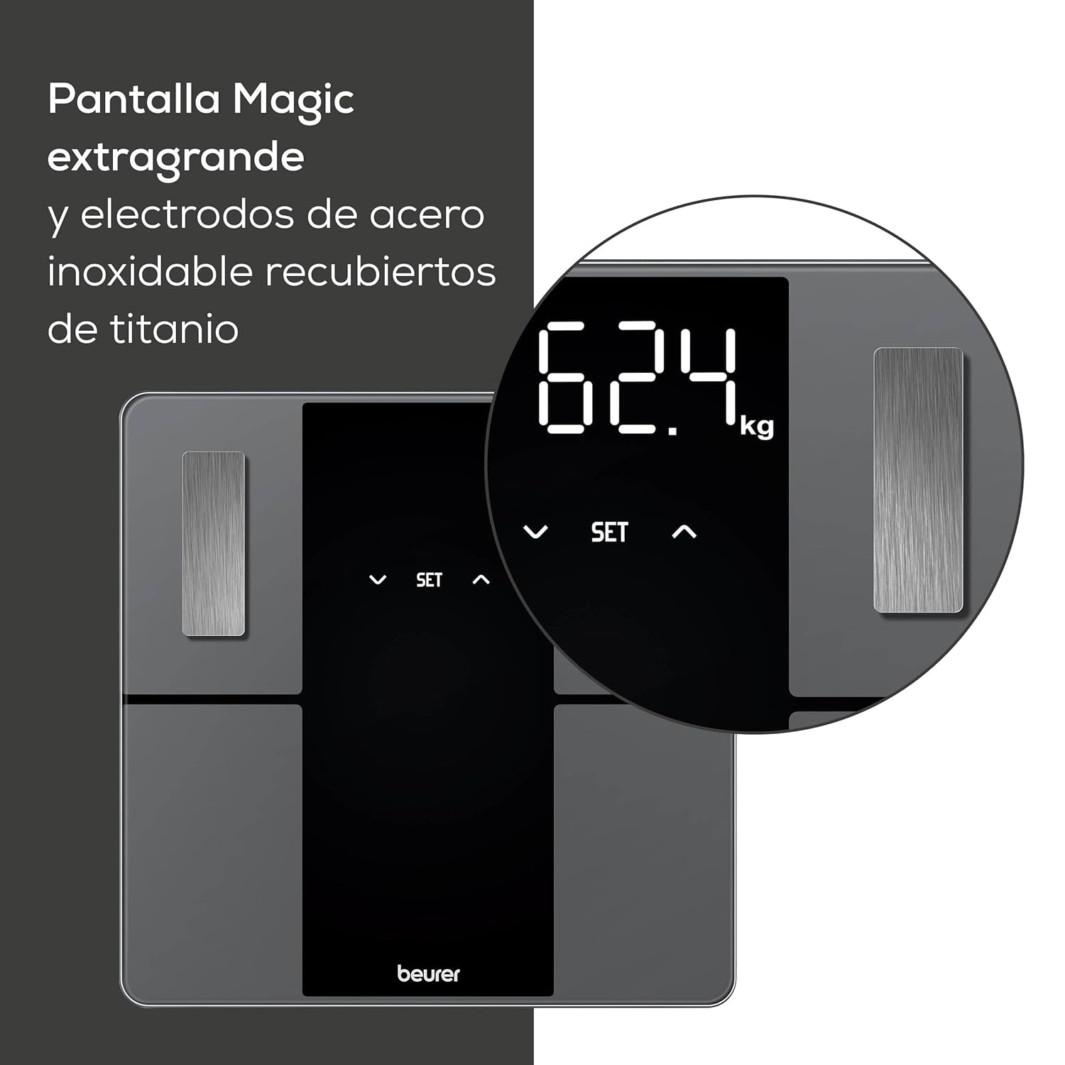 Detalle 2 de Beurer BF 500 Super Black Edition 🩺 Báscula inteligente con Bluetooth