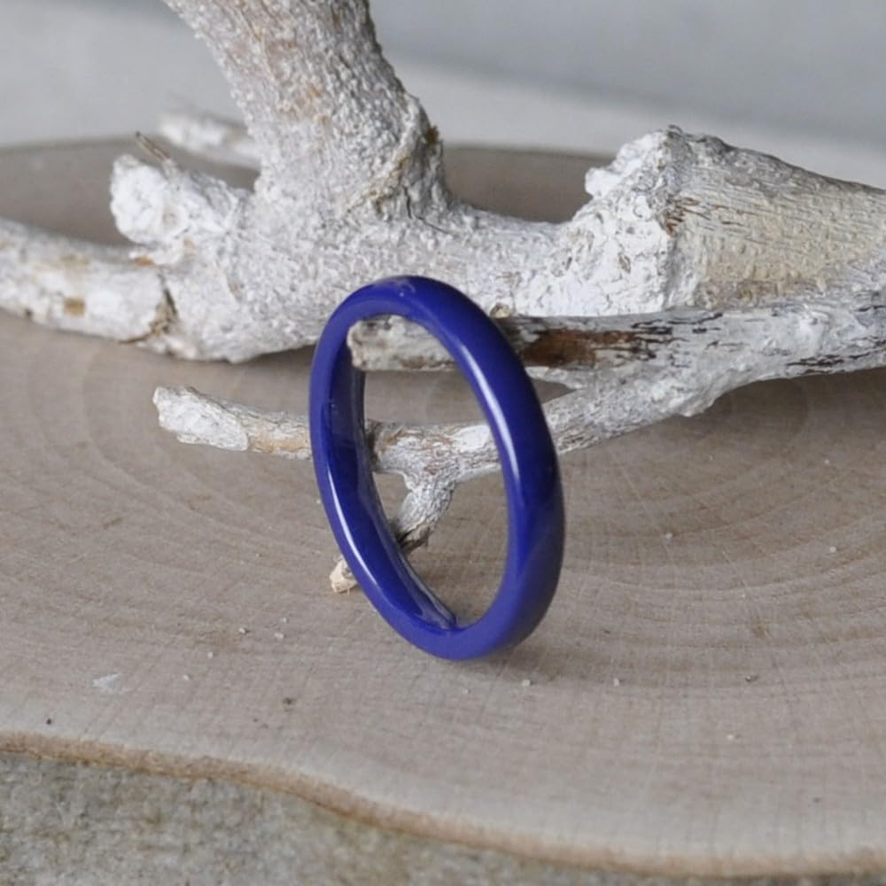 Thumbnail 4 de Bague Anneau de Céramique Bleue 3mm par Les Poulettes Bijoux