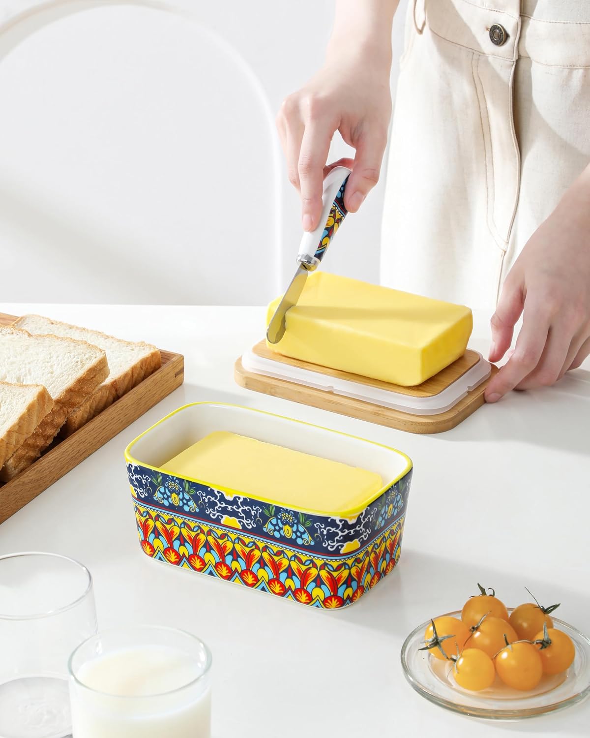 Thumbnail 6 de vancasso Ceramic Butter Dish, 6.5-Inch