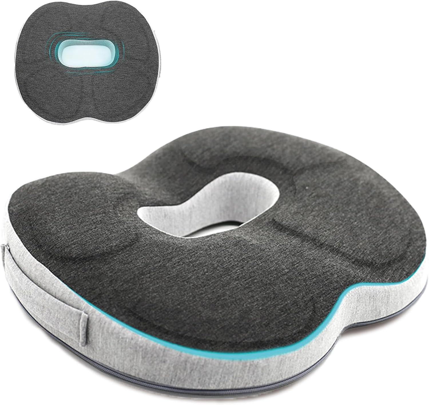 Detalle de Auoketuo Anti-Dekubitus Sitzkissen – Orthopädisches Donut-Kissen mit Memory-Schaum