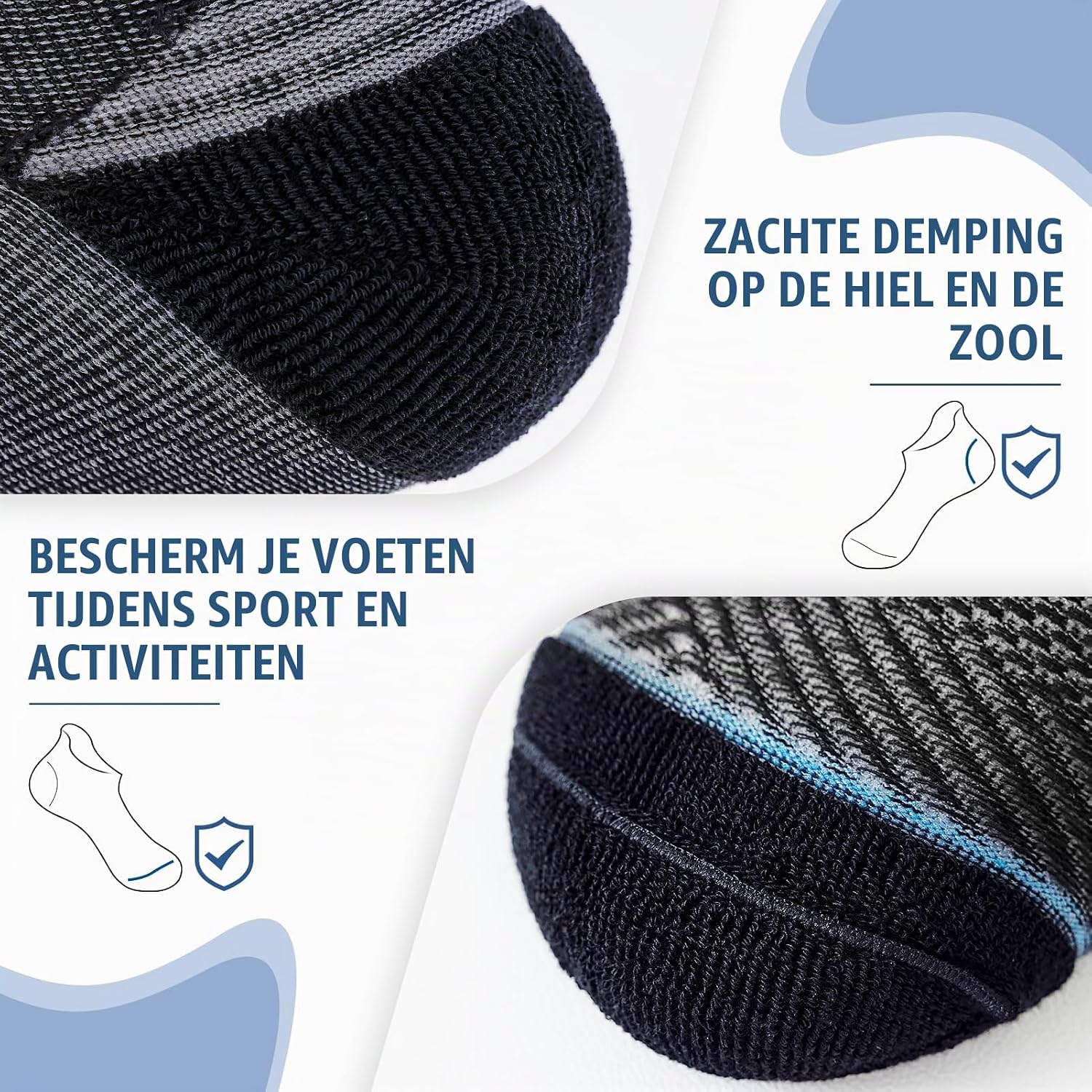 Thumbnail 3 de Niofind enkelsokken voor heren, gewatteerd en ademend, maat 43-46/37-42
