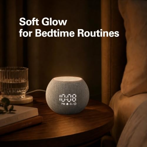 Detalle de Zarler White Noise Machine for Adults with 25 Sounds, Night Light and Alarm Clock