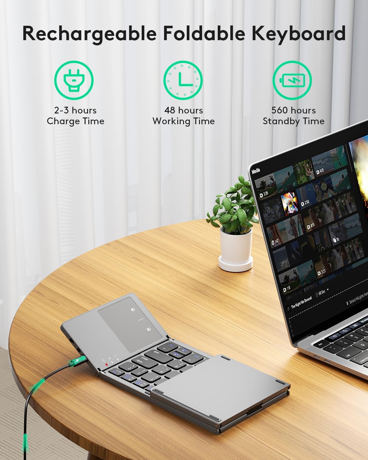 Thumbnail 3 de Samsers Foldable Bluetooth Keyboard 48h ⌨