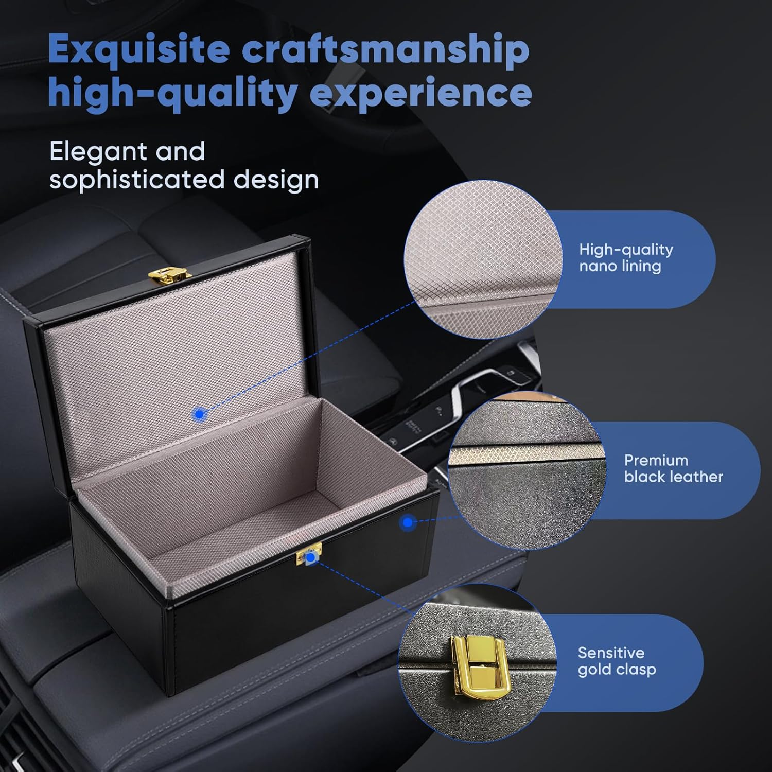 Thumbnail 4 de Dayacoco Large Faraday Box for Car Keys – 22.2×13×10.5cm with 2 Pouches and RFID Card Holders
