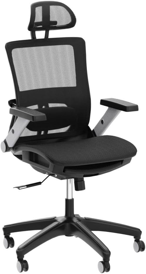 Detalle 2 de COLAMY 2577F Ergonomic Mesh Office Chair with Footrest and 4D Arms, Black