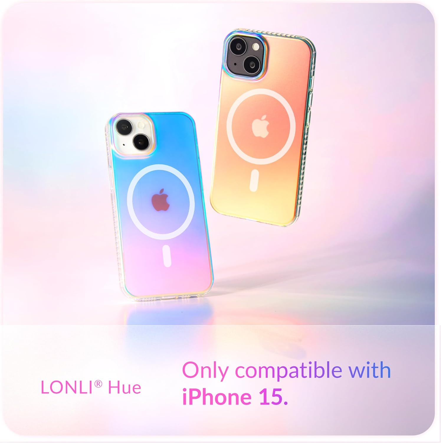 Thumbnail 1 de LONLI Hue Magnetic Case for iPhone 15 — Fluorescent Holographic Iridescent