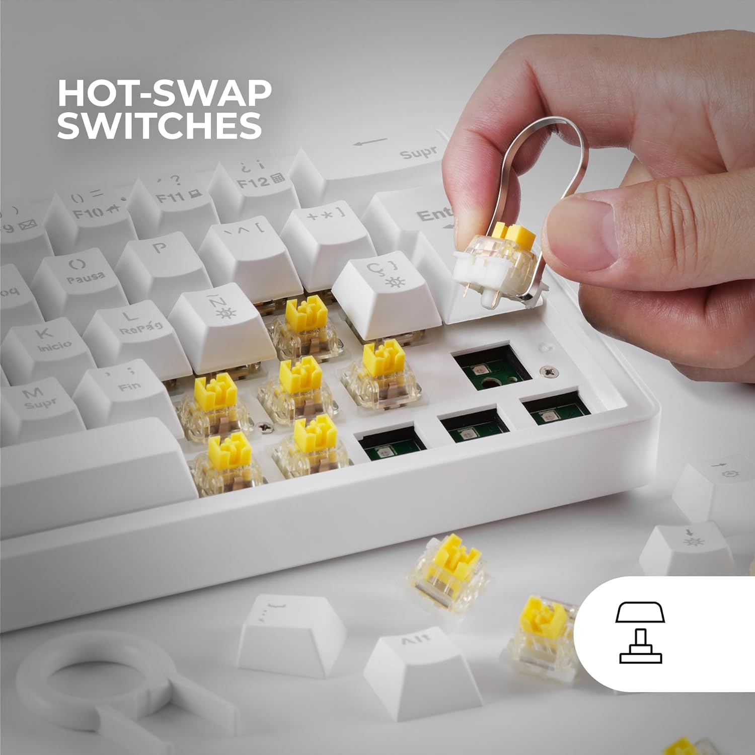 Thumbnail 2 de Mars Gaming MKMINIPRO – clavier mécanique RGB 60% silencieux (switch silencieux), blanc