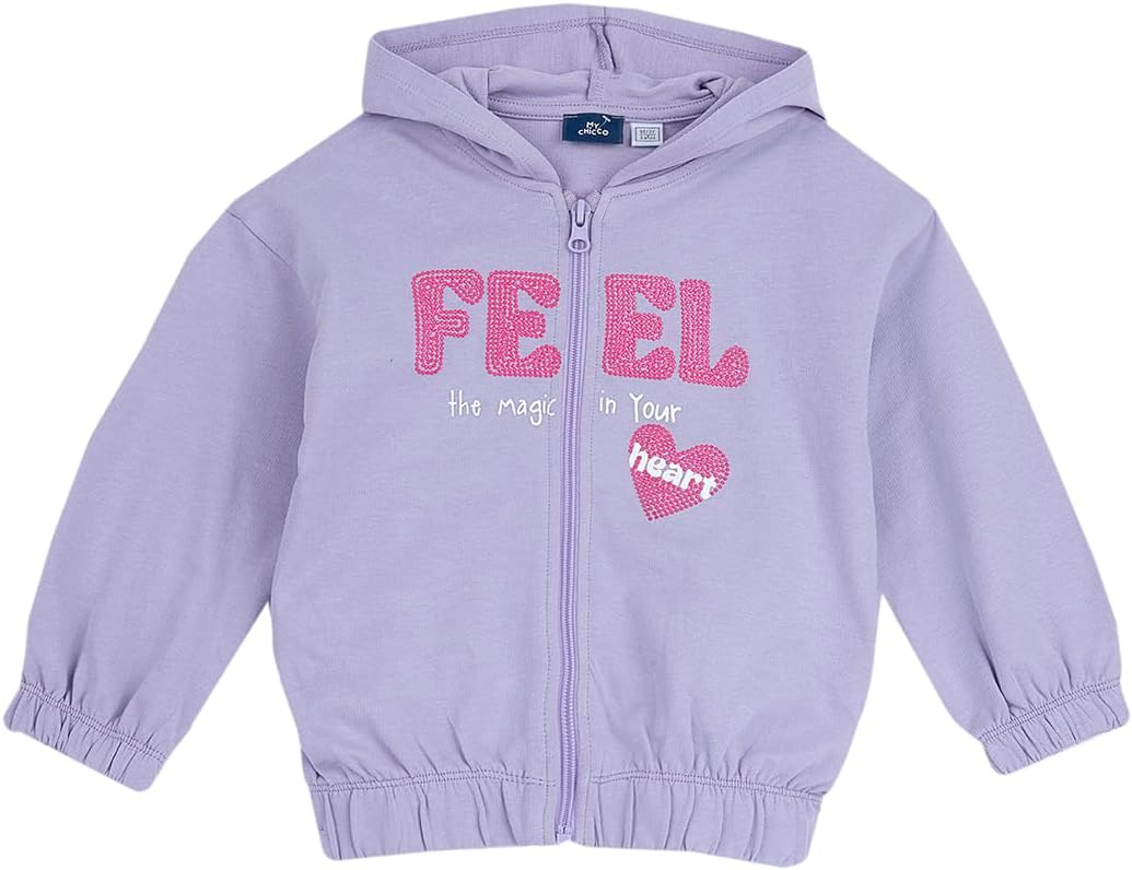 Detalle de Chicco Felpa con Zip e Cappuccio in Cotone, Unisex Bambini – Pacco da 1