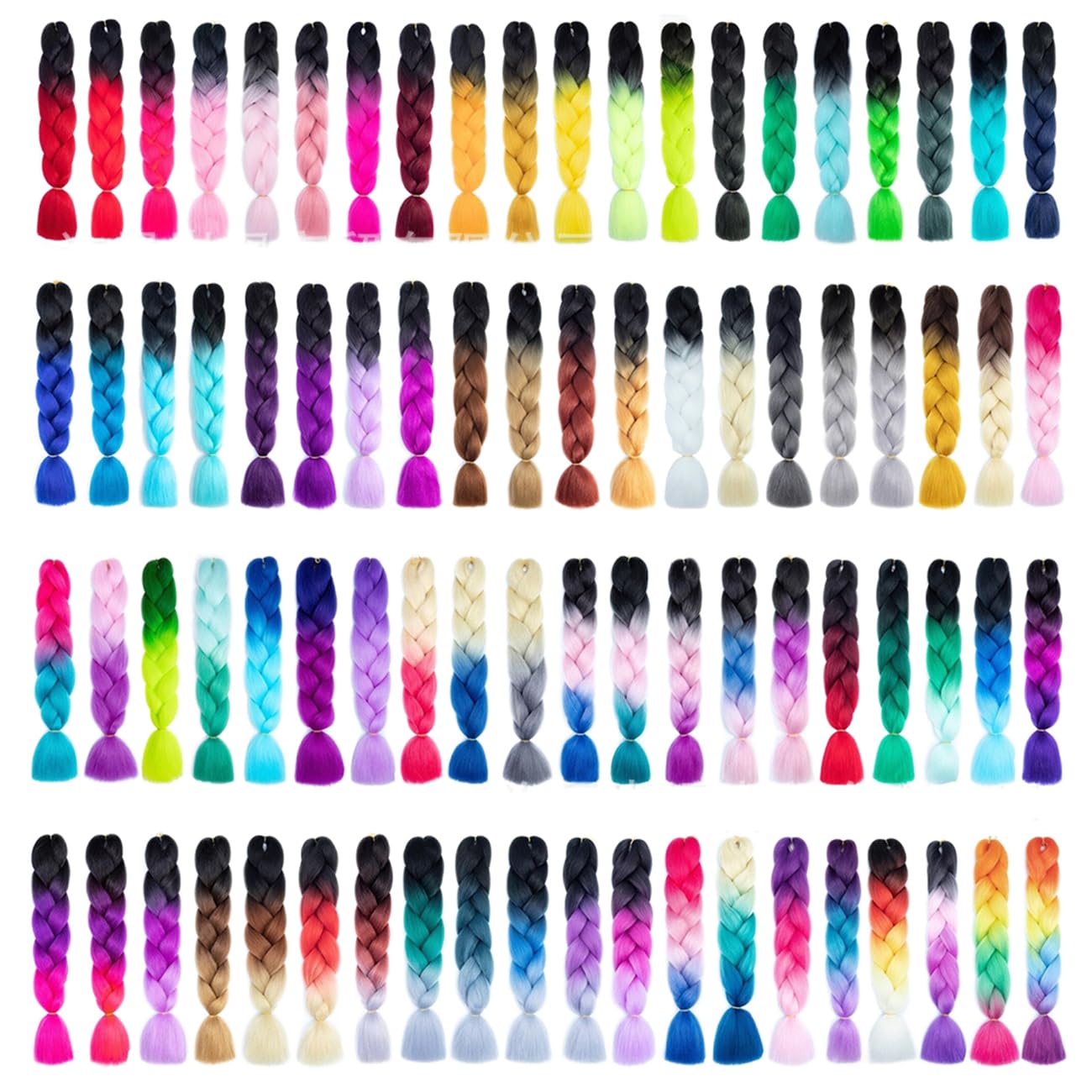 Detalle de prinfantasy Jumbo Zöpfe Haarverlängerung Blau – 60 cm synthetische Zopf-Braids für Afro-Haar, 100 g