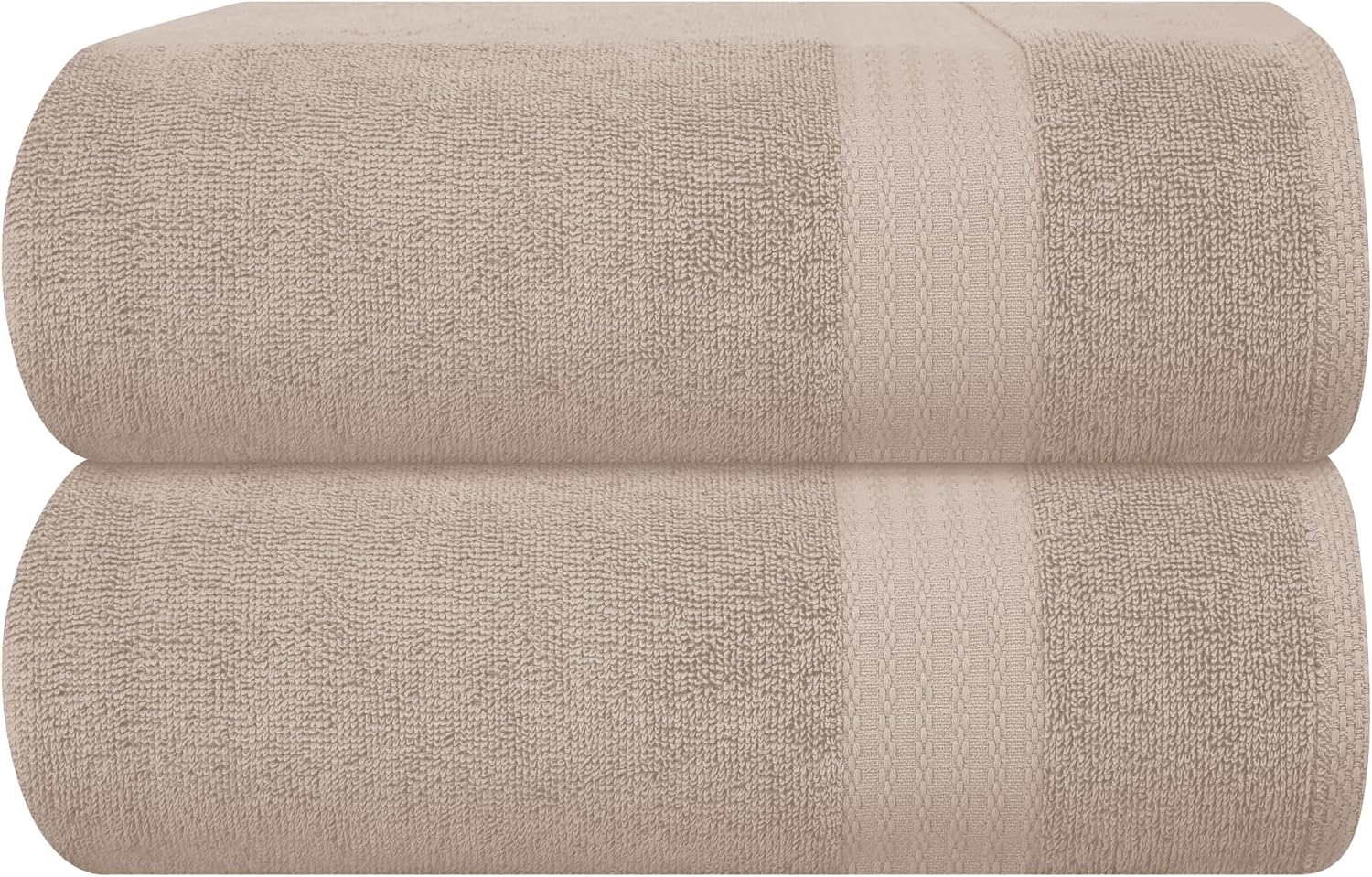 Detalle de GLAMBURG Premium Cotton Bath Sheets, 2-Pack, 35 x 70 in, Tan