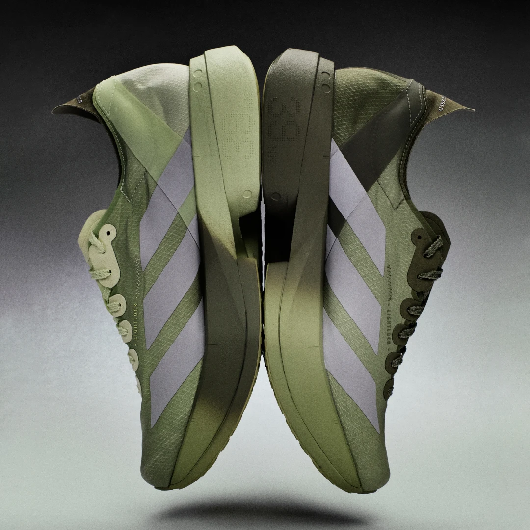 Detalle de ADIZERO ADIOS PRO 4 SATISFY Shoes de Adidas — zancada verde para afrontar la pista