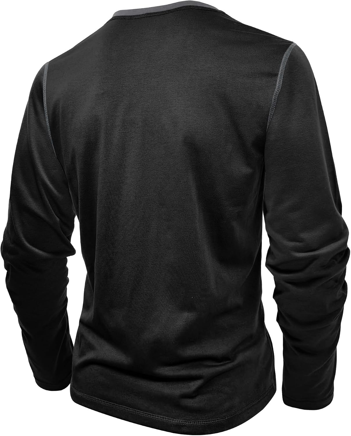 Detalle de Henley Shirt Herren Langarmshirt mit V-Ausschnitt aus Baumwollmischung