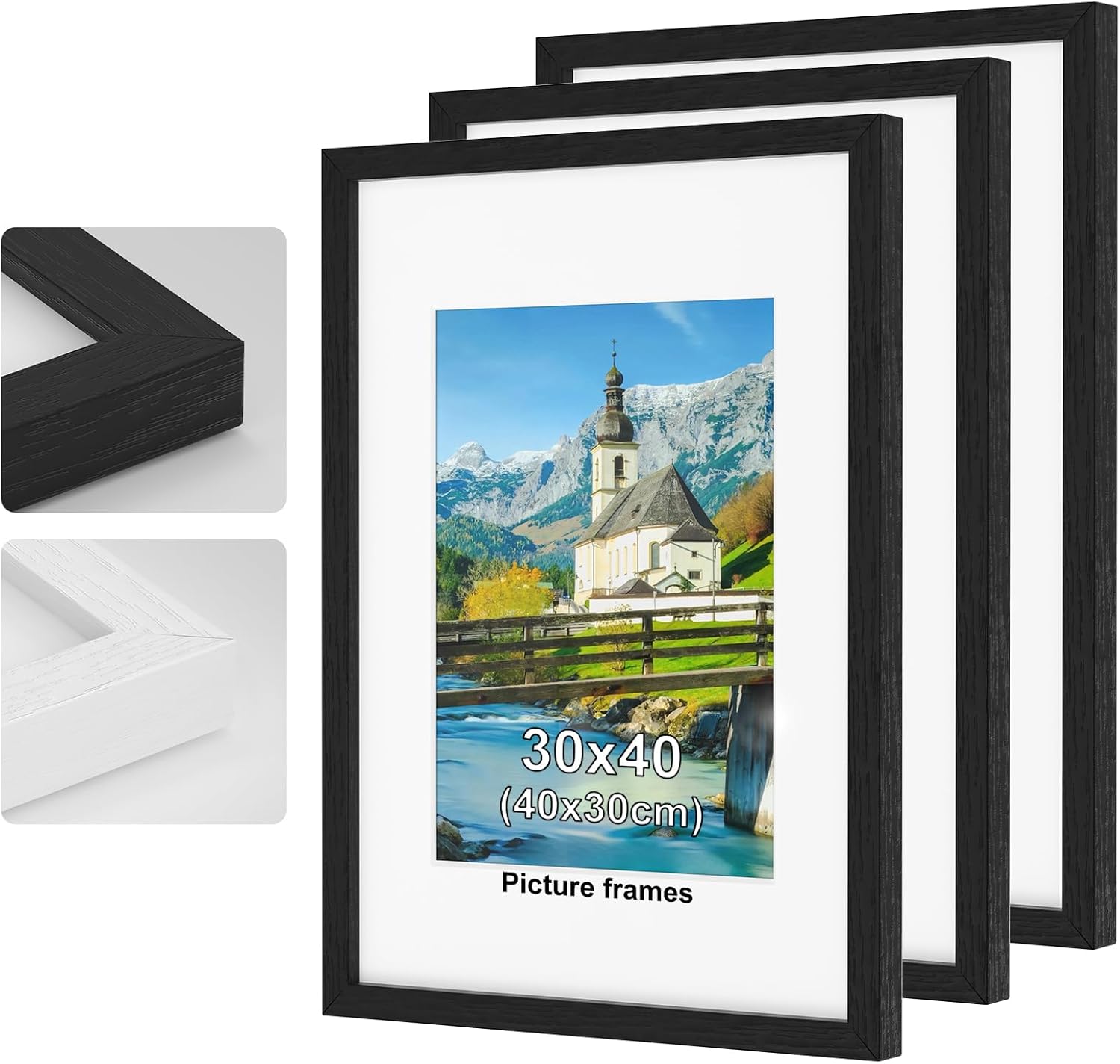 Detalle de 30 x 40cm 3-pack picture frame set