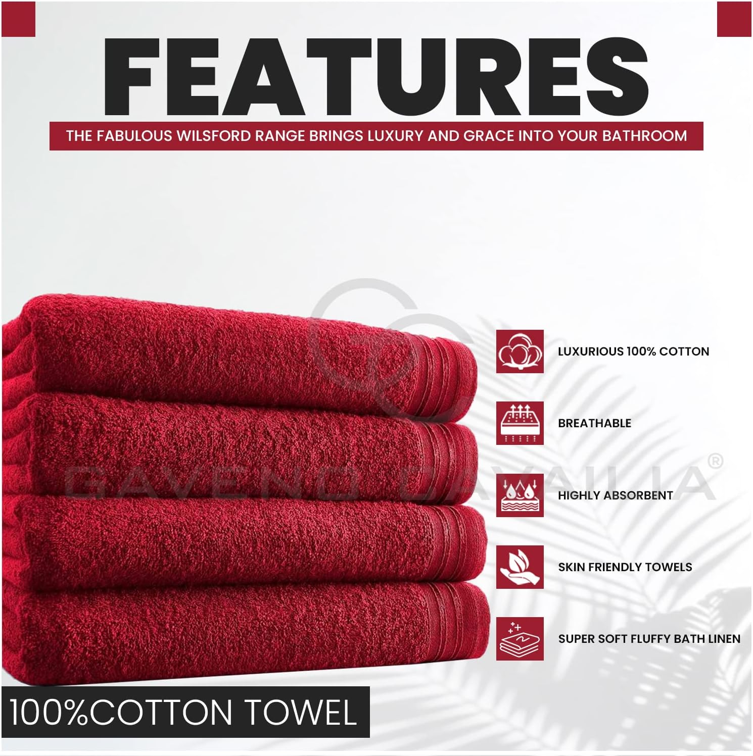 Thumbnail 1 de GC GAVENO CAVAILIA 75 x 135 cm Egyptian Cotton Bath Sheet