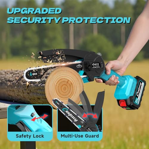 Thumbnail 7 de Mini motosierra a batería CEEPUY de 6 pulgadas (2×4000mAh) con engrase automático